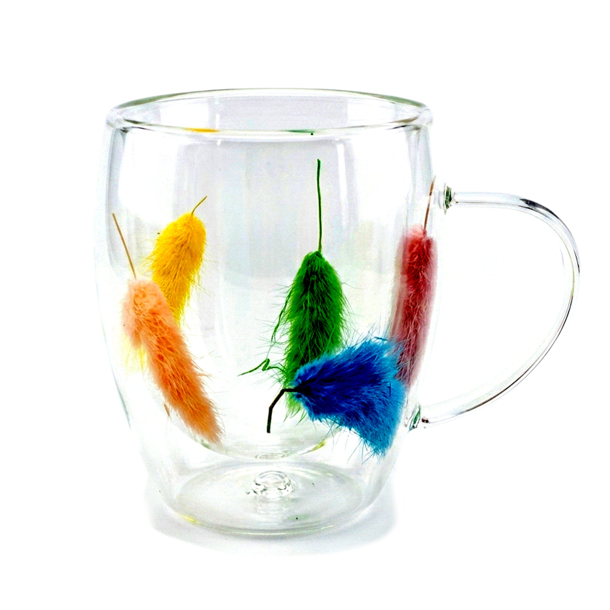 D.W.M 350 ML Double Wall Glass Mugs