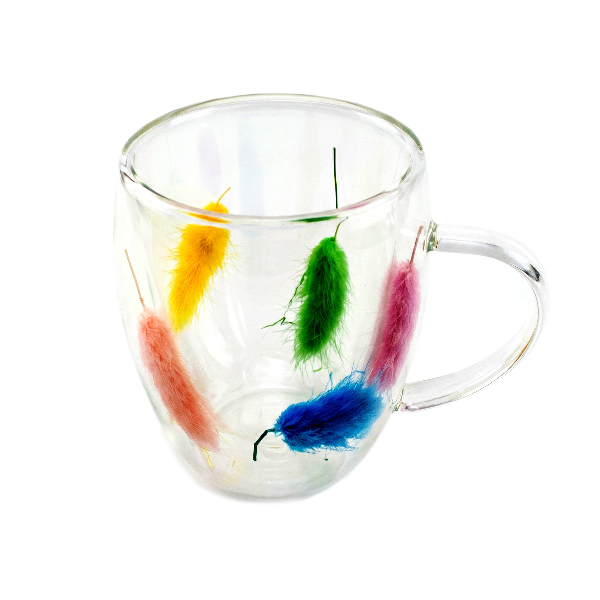 D.W.M 350 ML Double Wall Glass Mugs