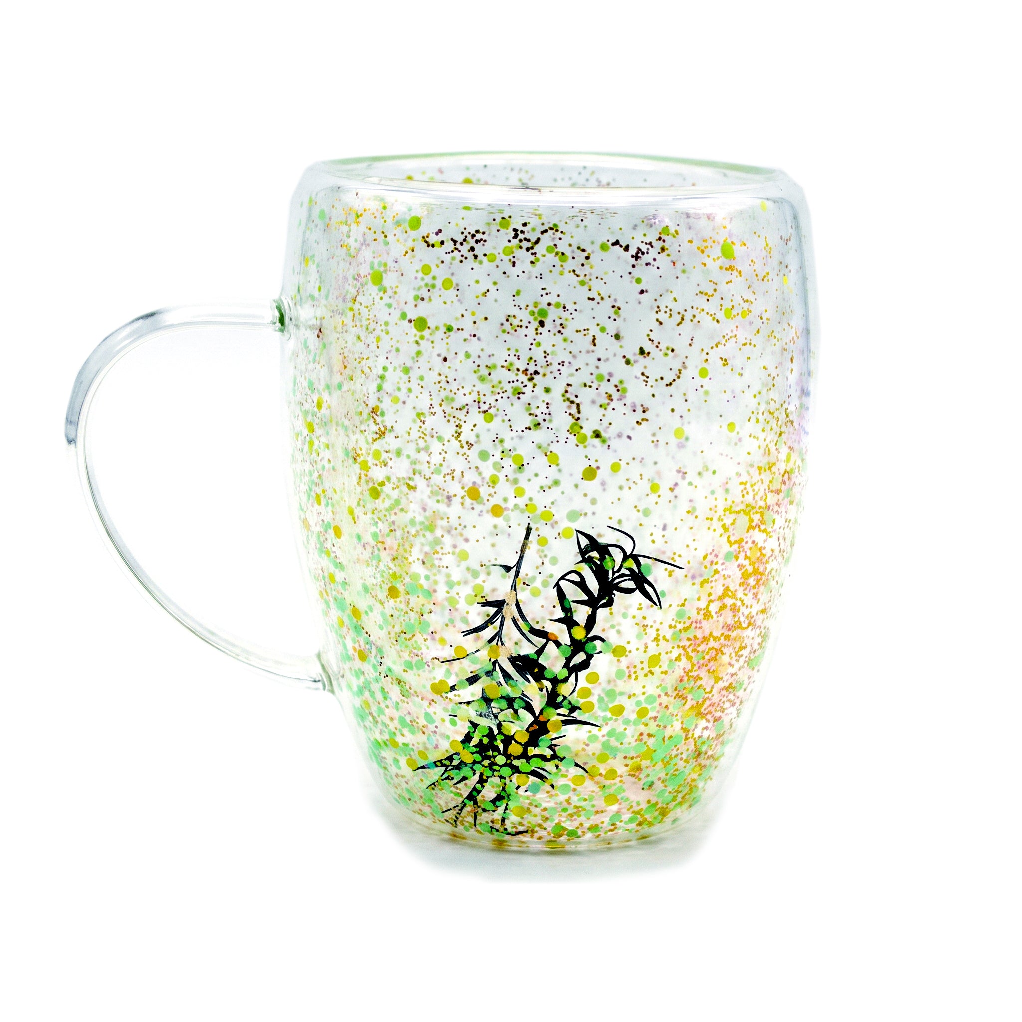 D.W.M 350 ML Double Wall Glass Mugs