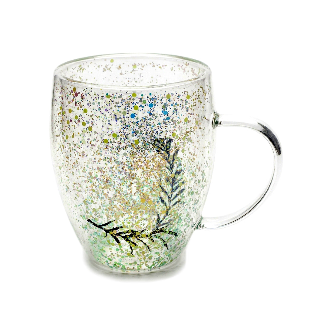 D.W.M 350 ML Double Wall Glass Mugs