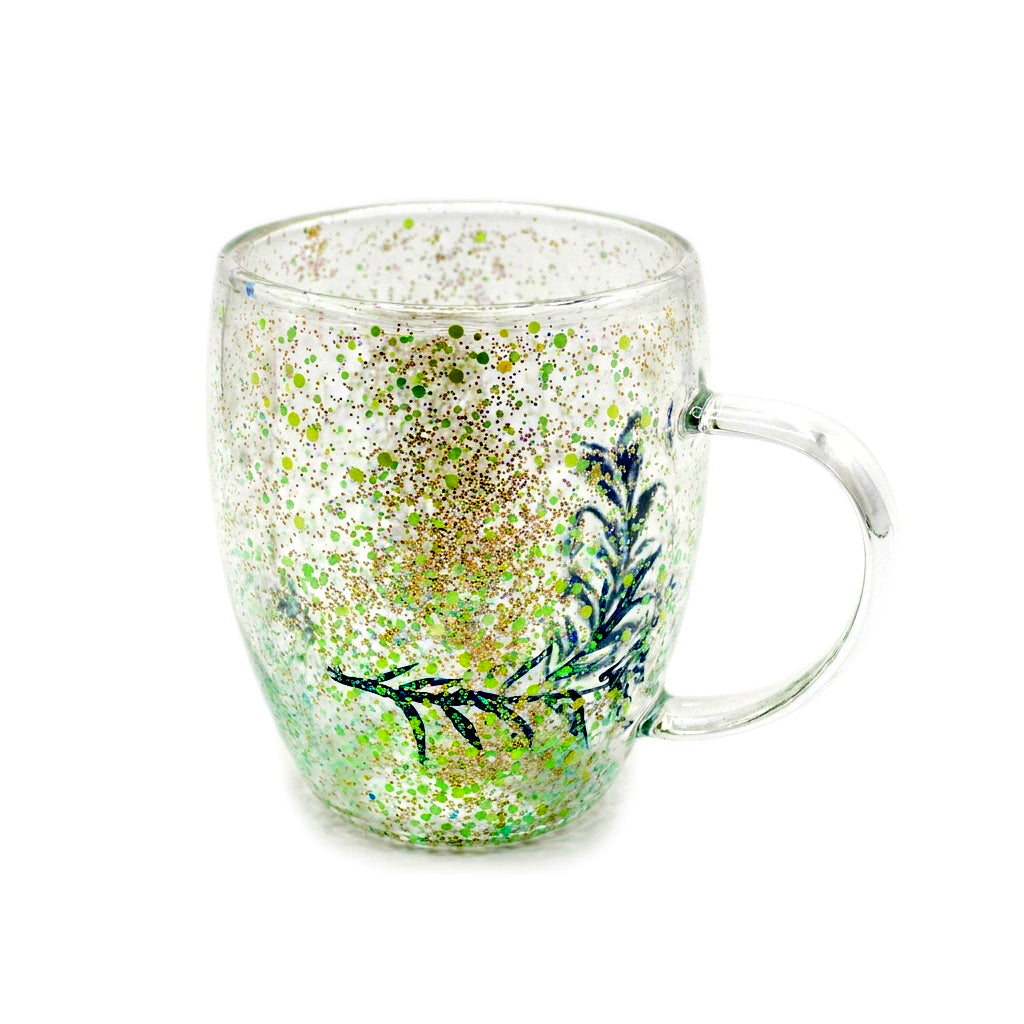 D.W.M 350 ML Double Wall Glass Mugs