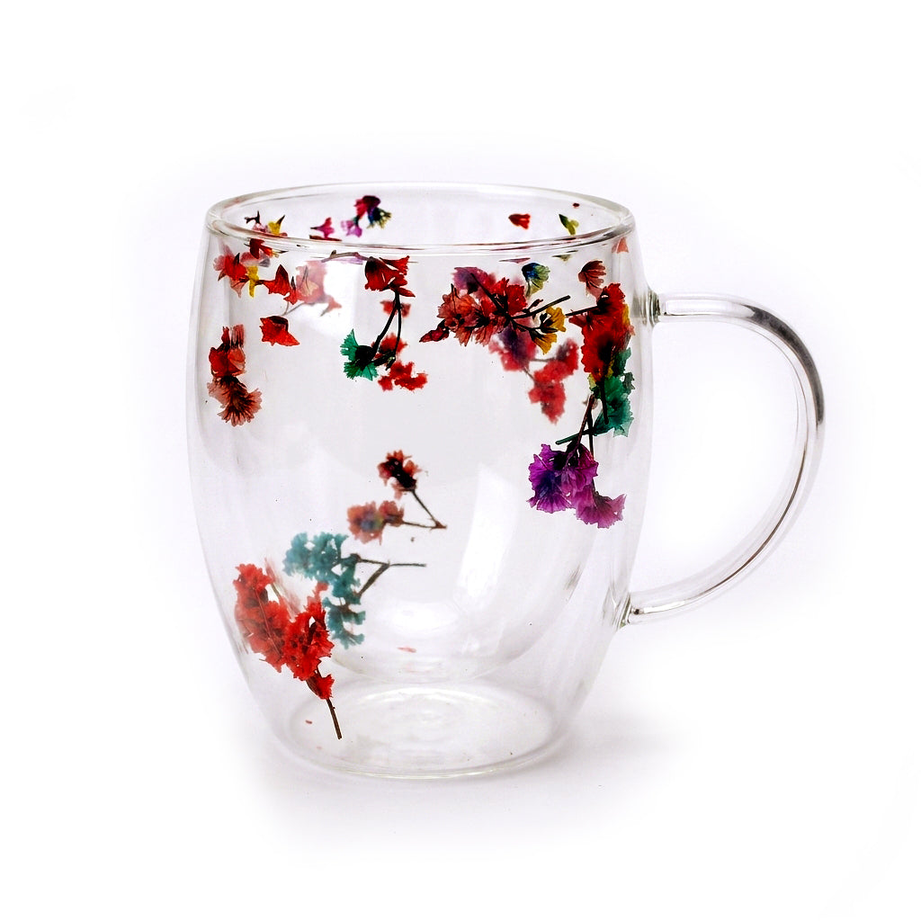 D.W.M 350 ML Double Wall Glass Mugs