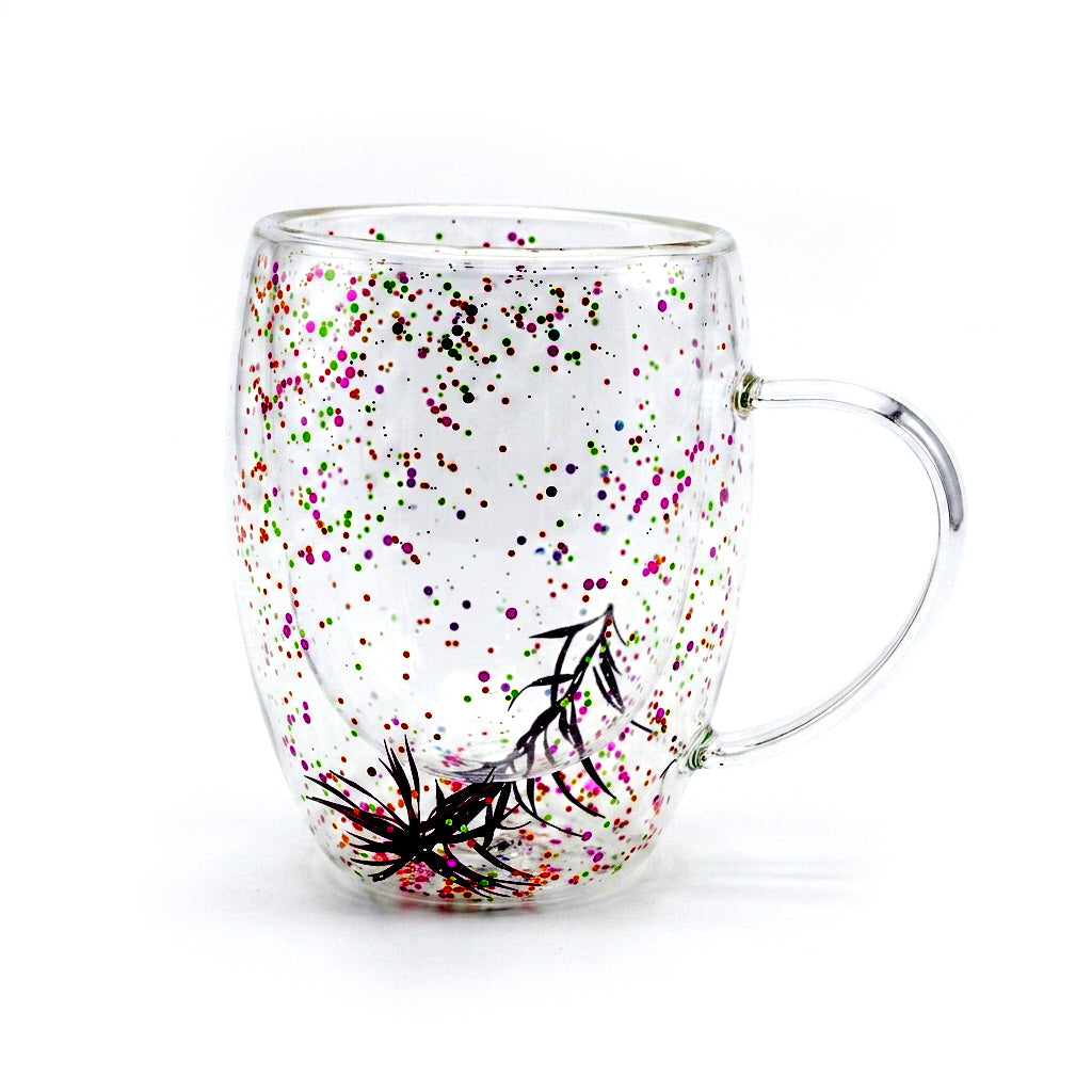 D.W.M 350 ML Double Wall Glass Mugs