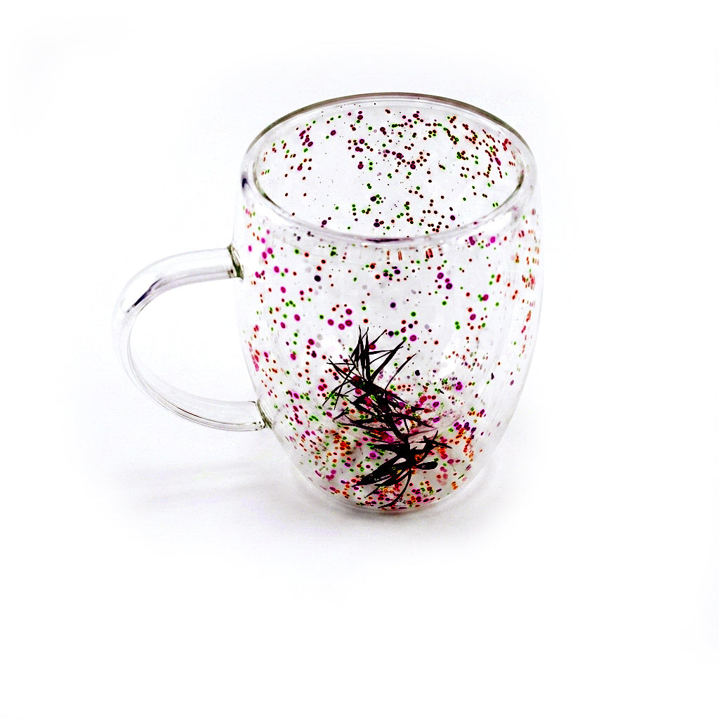 D.W.M 350 ML Double Wall Glass Mugs