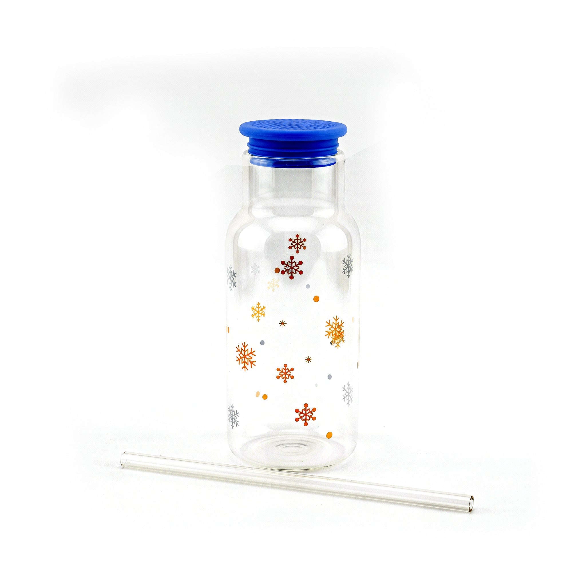 D.W.M 600 ML Borosilicate Glass Jars With Lid AND Straw Kaka Bawa Sons