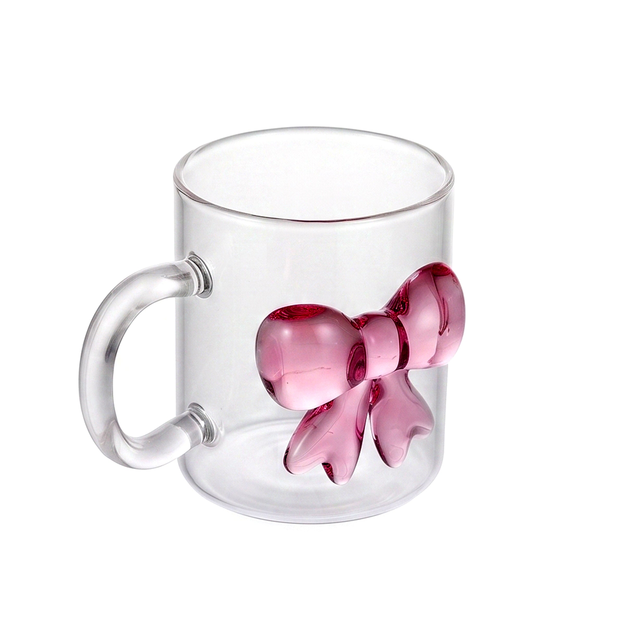 S.G 300 ML Borosilicate Glass Pink Bow Mug