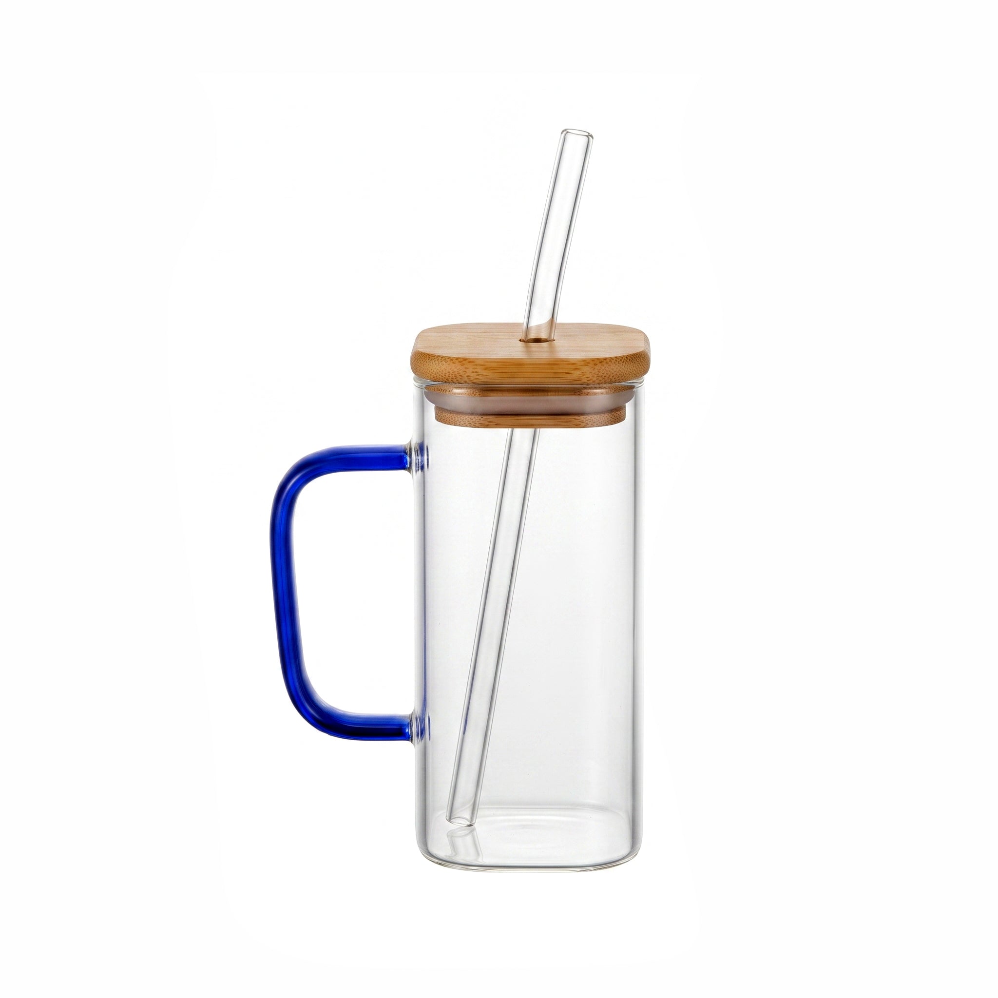 D.W.M 350 ML Borosilicate Glass Mason Jars With Straw