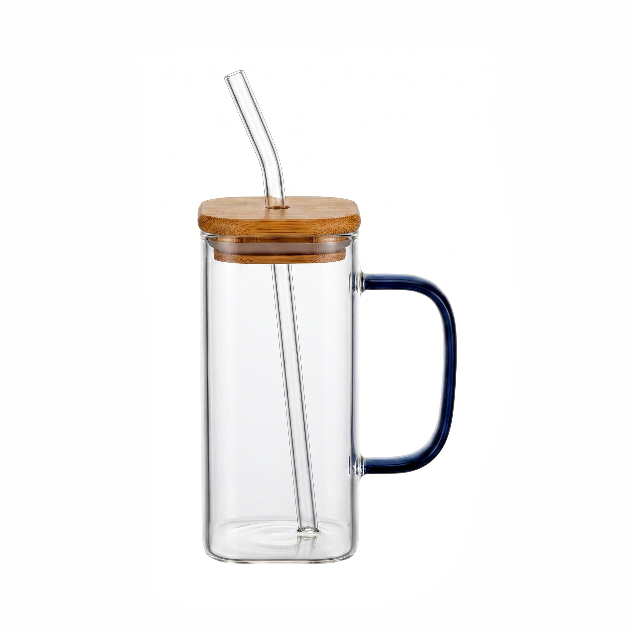 D.W.M 350 ML Borosilicate Glass Mason Jars With Straw