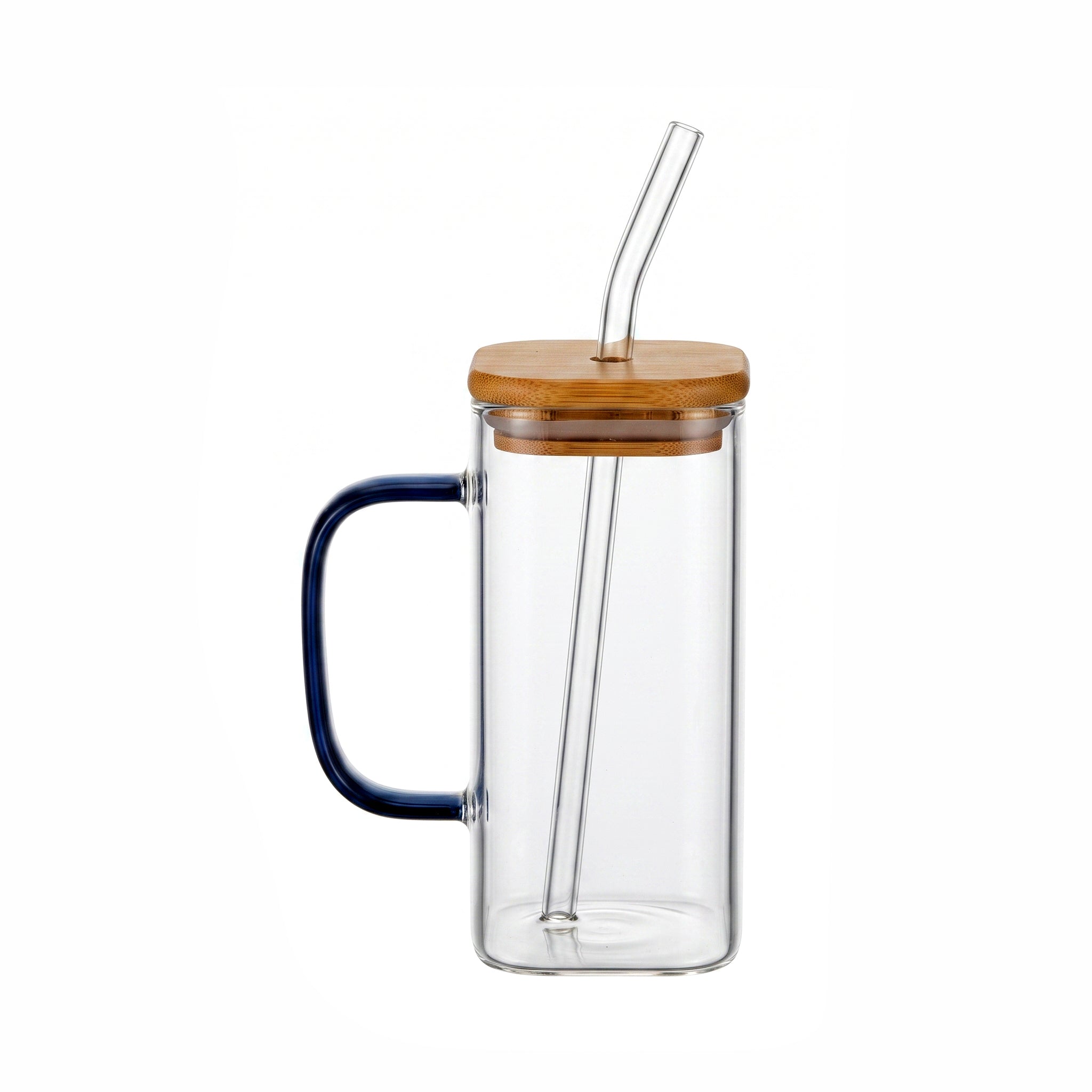 D.W.M 350 ML Borosilicate Glass Mason Jars With Straw