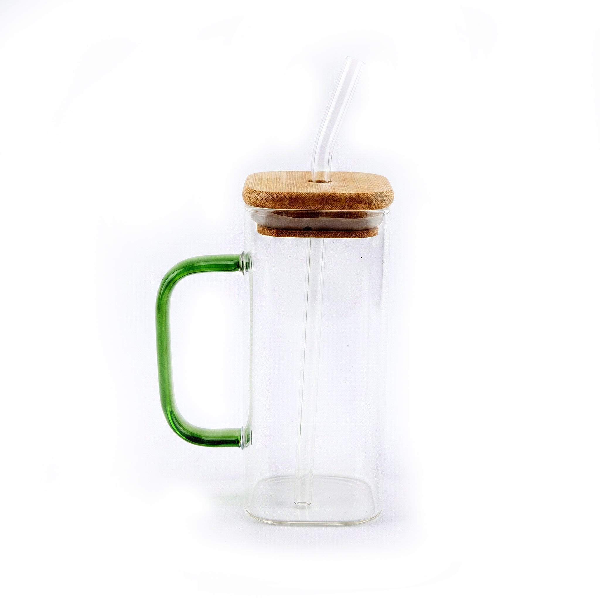 D.W.M 350 ML Borosilicate Glass Mason Jars With Straw
