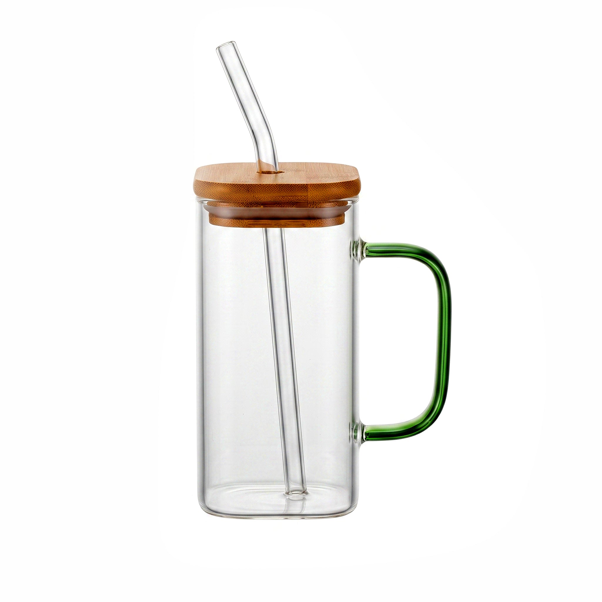 D.W.M 350 ML Borosilicate Glass Mason Jars With Straw
