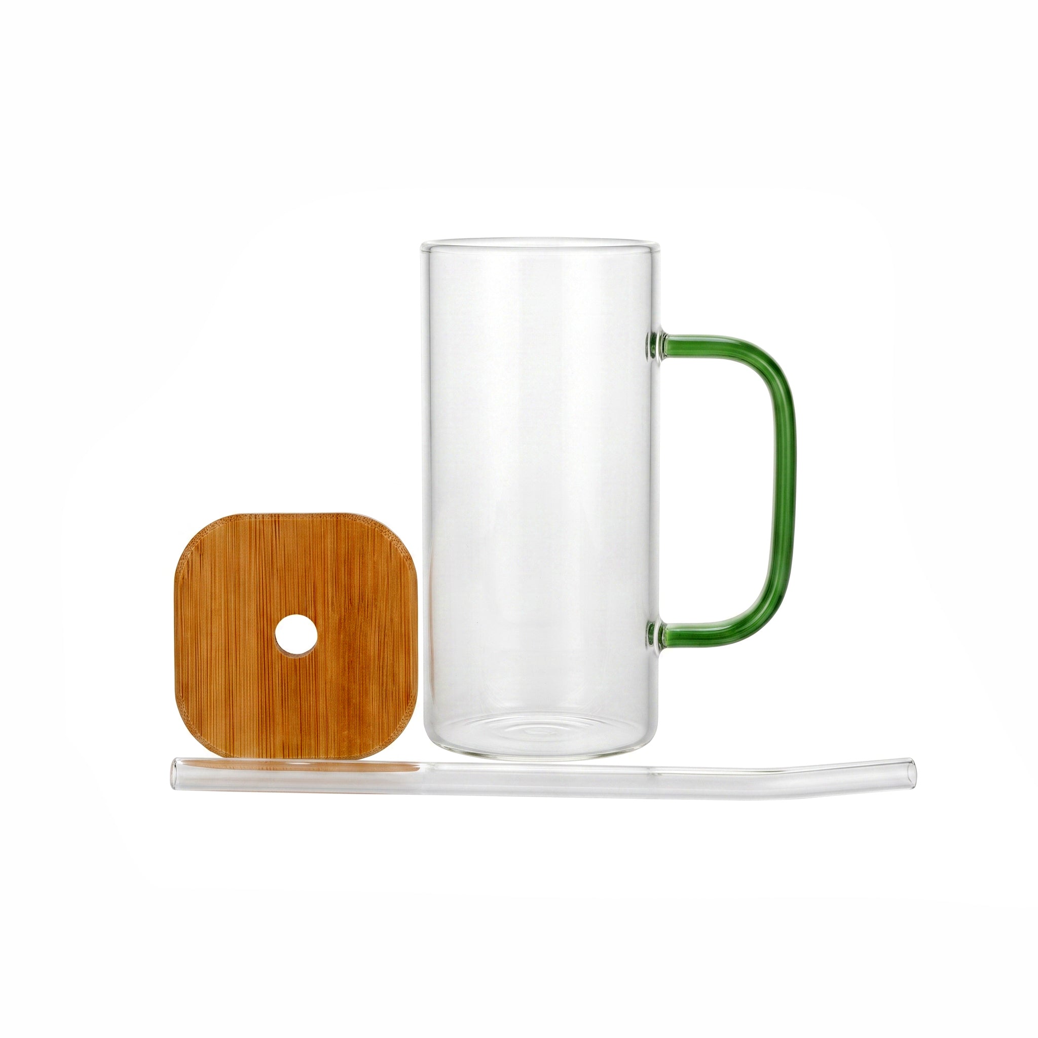 D.W.M 350 ML Borosilicate Glass Mason Jars With Straw