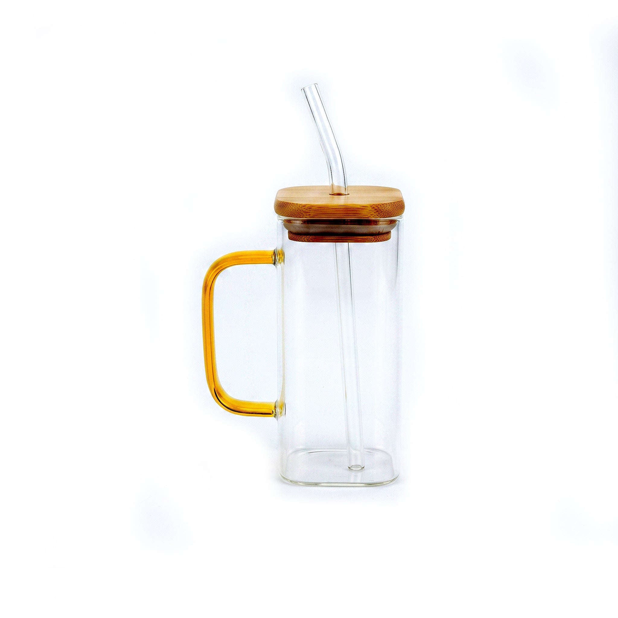 D.W.M 350 ML Borosilicate Glass Mason Jars With Straw Kaka Bawa Sons