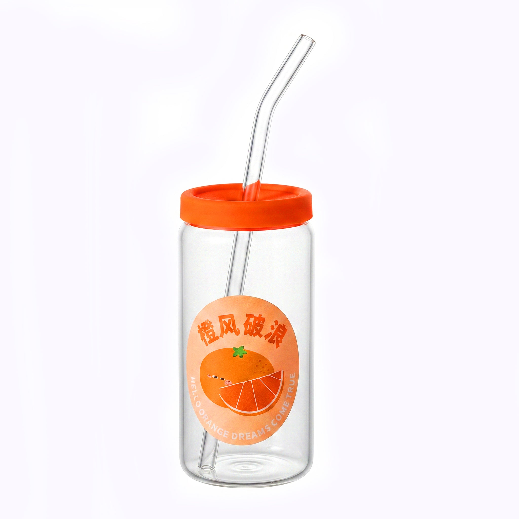 D.W.M 310 ML Fruit Collection Mason Jars With Lid AND Straw