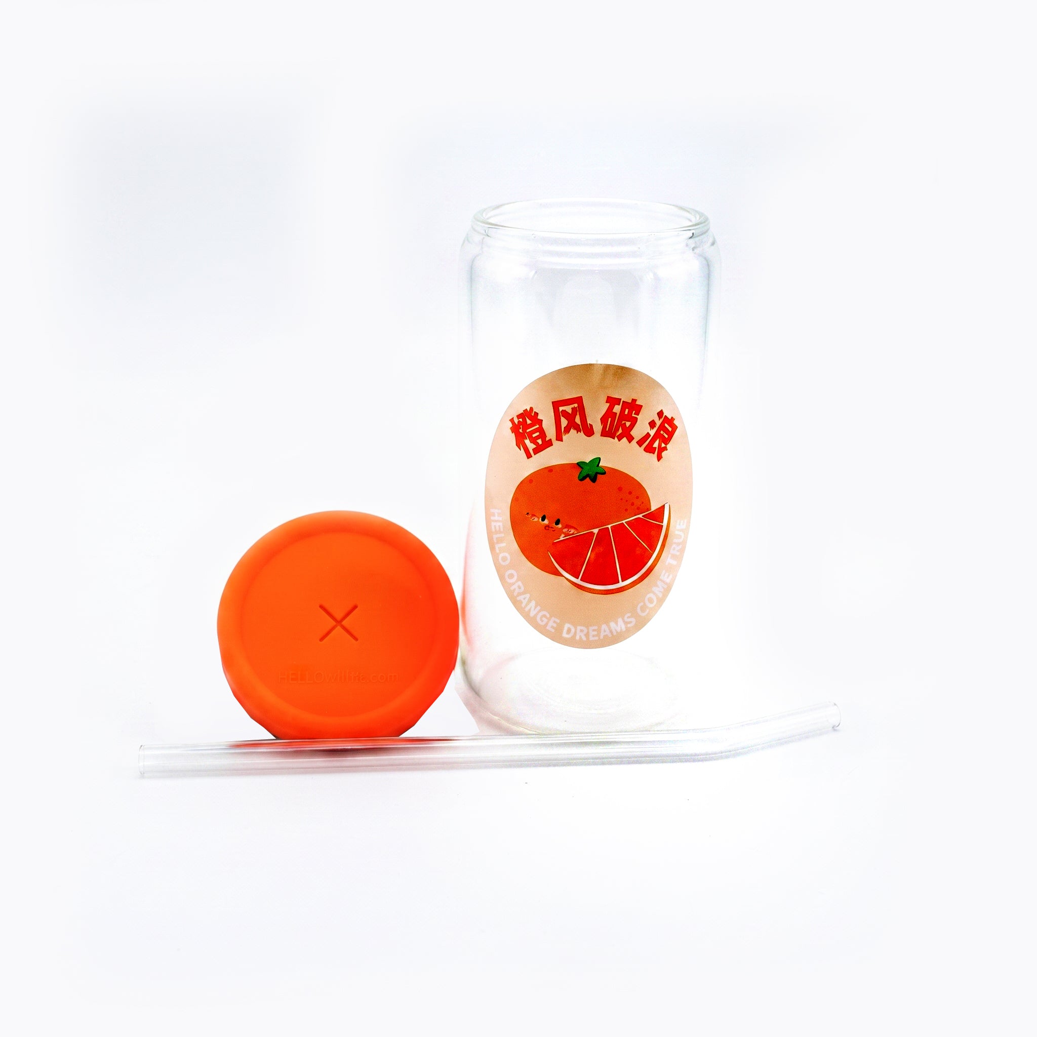 D.W.M 310 ML Fruit Collection Mason Jars With Lid AND Straw