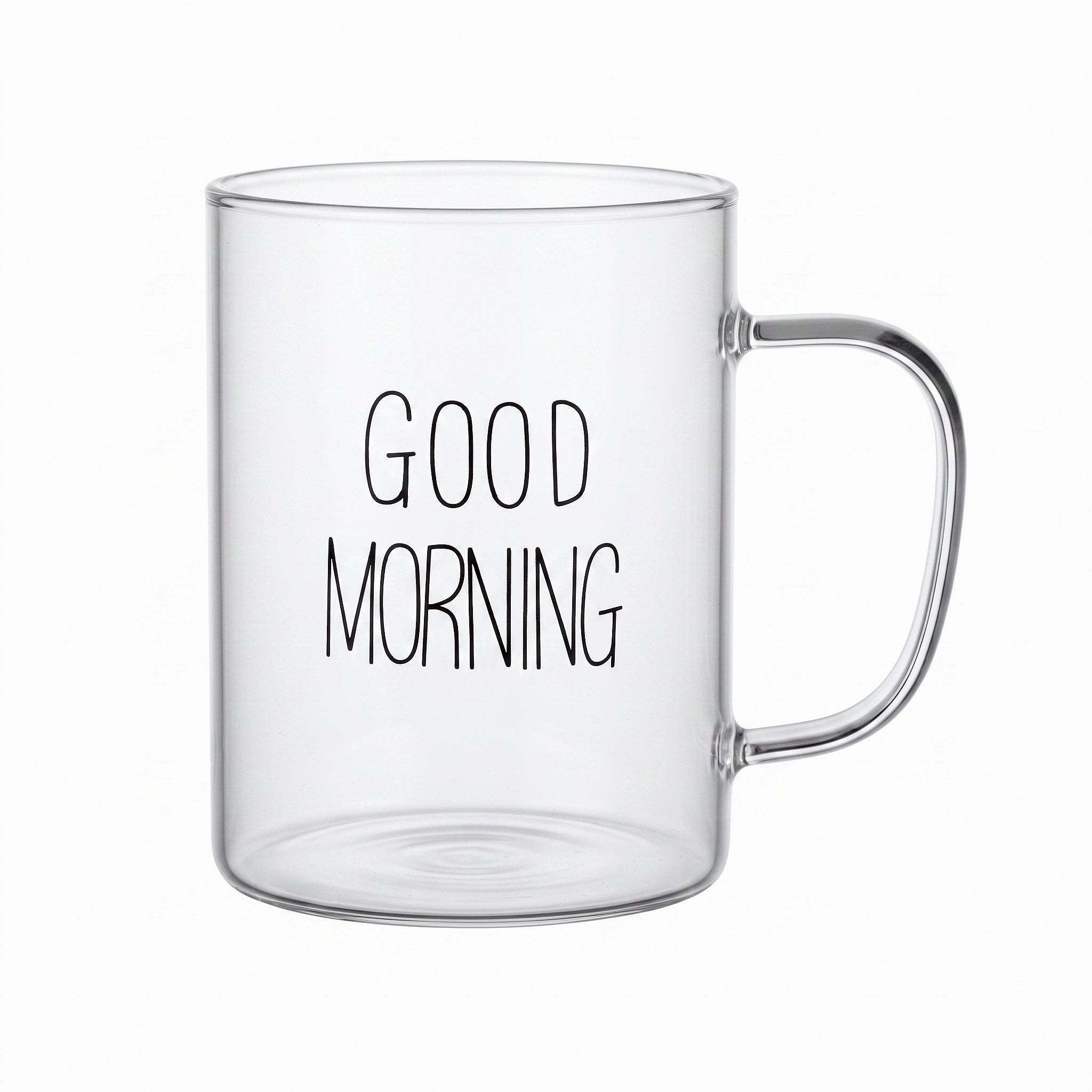 D.W.M 450 ML Borosilicate Glass "Good Morning" Mug