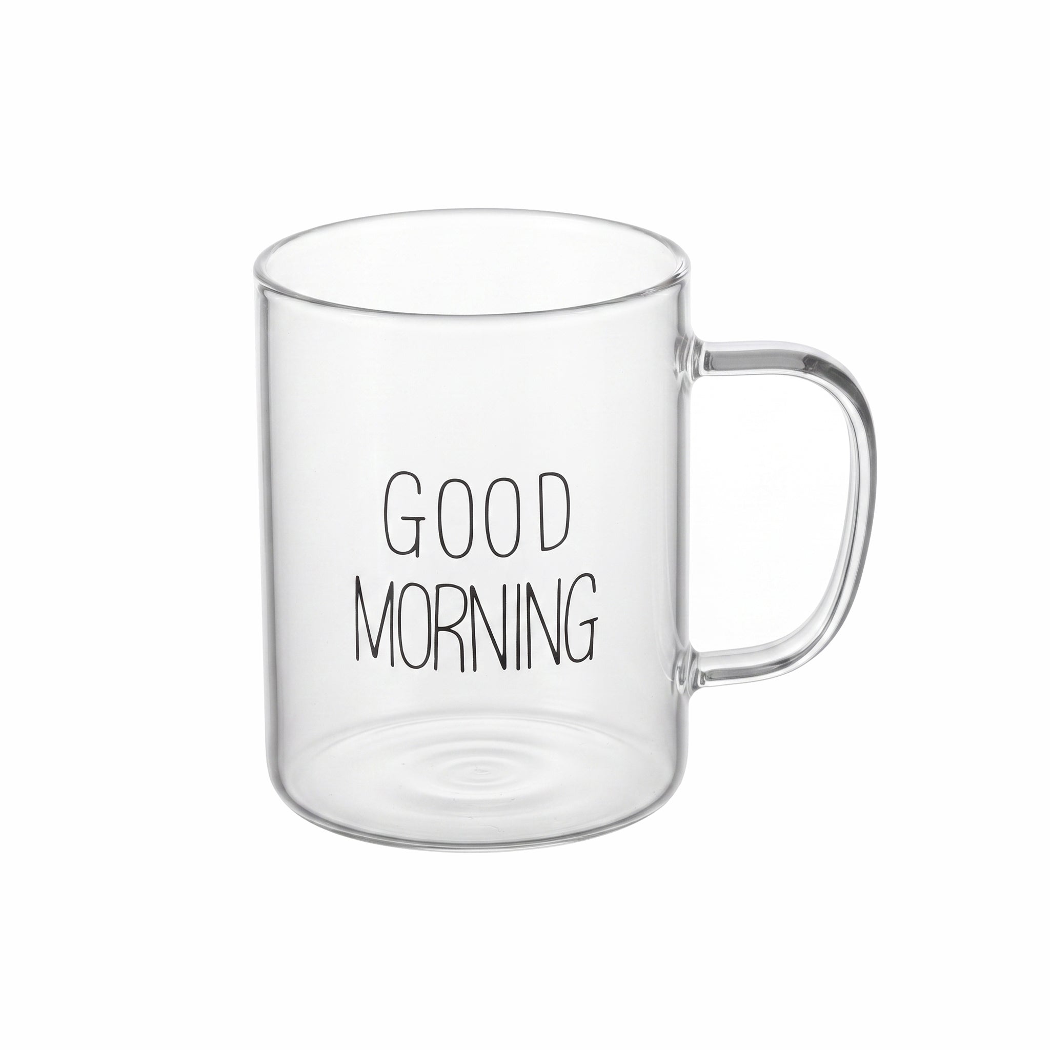 D.W.M 450 ML Borosilicate Glass "Good Morning" Mug