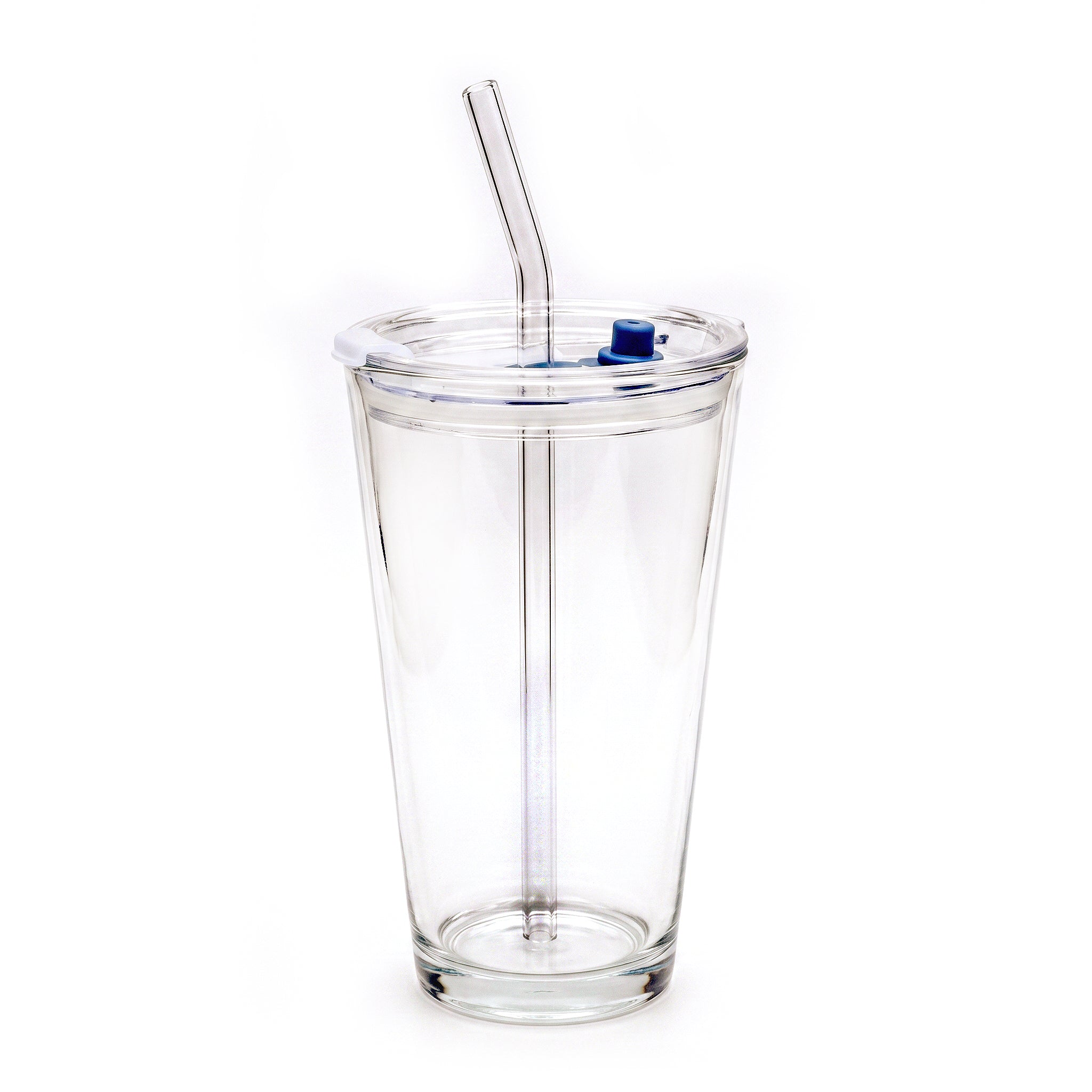 D.W.M 450 ML Clear Glass Tumbler With Lid AND Glass Straw