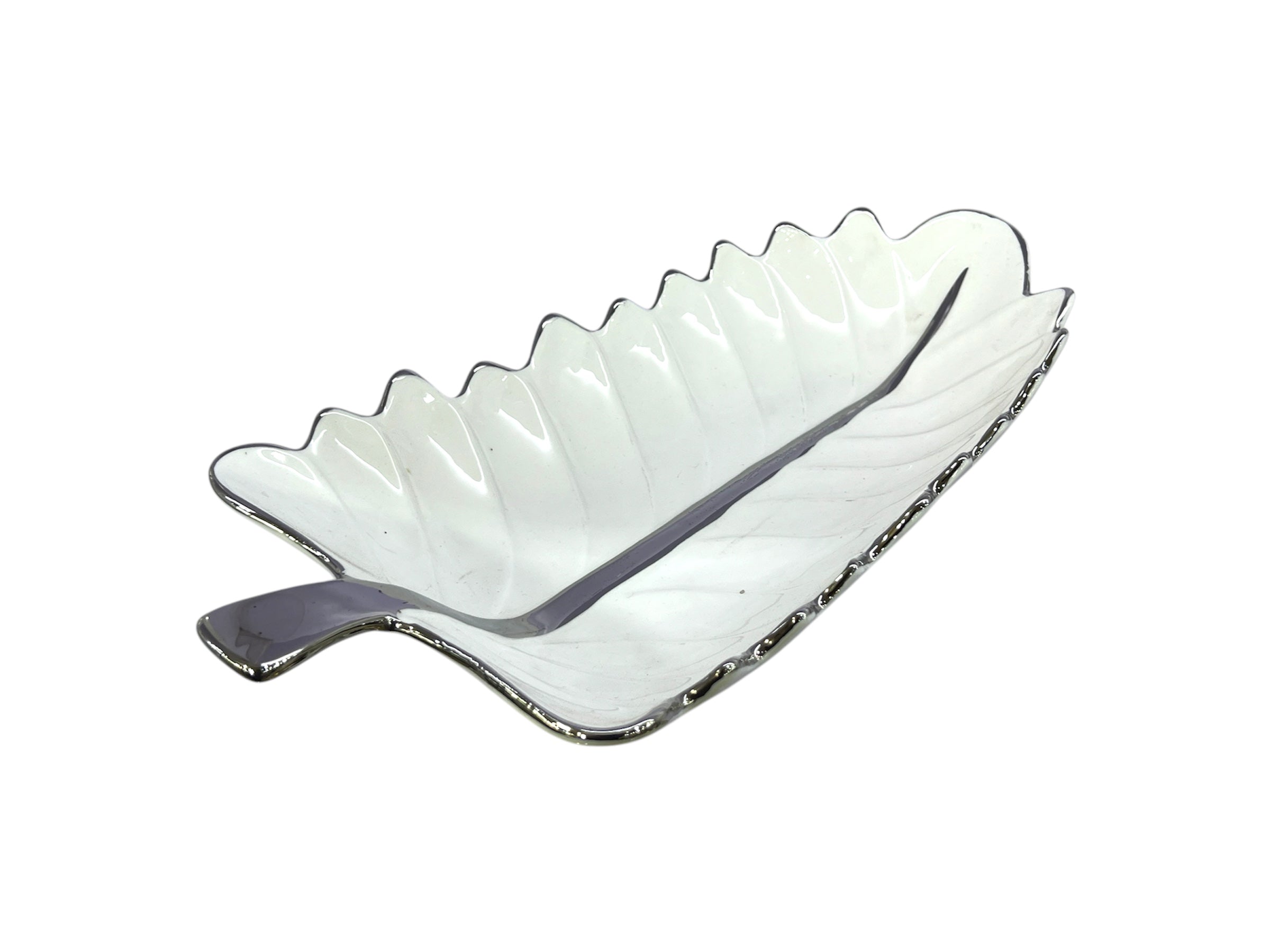 SUPERDINE LEAF DISH SILVER
