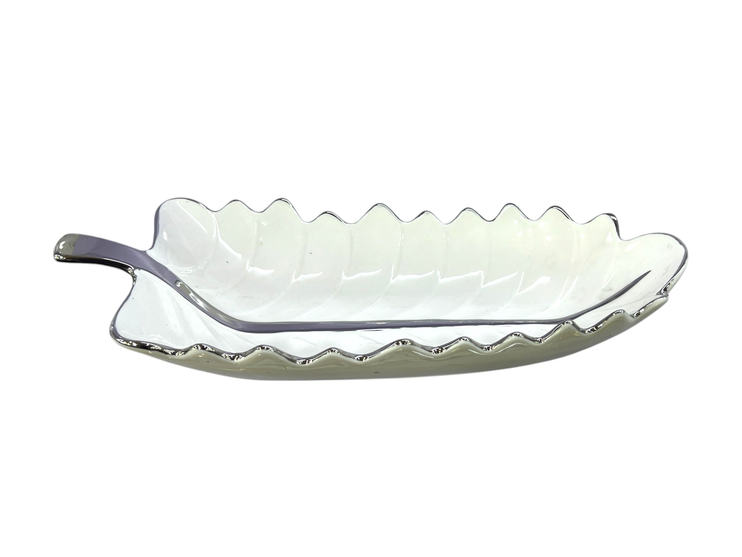 SUPERDINE LEAF DISH SILVER