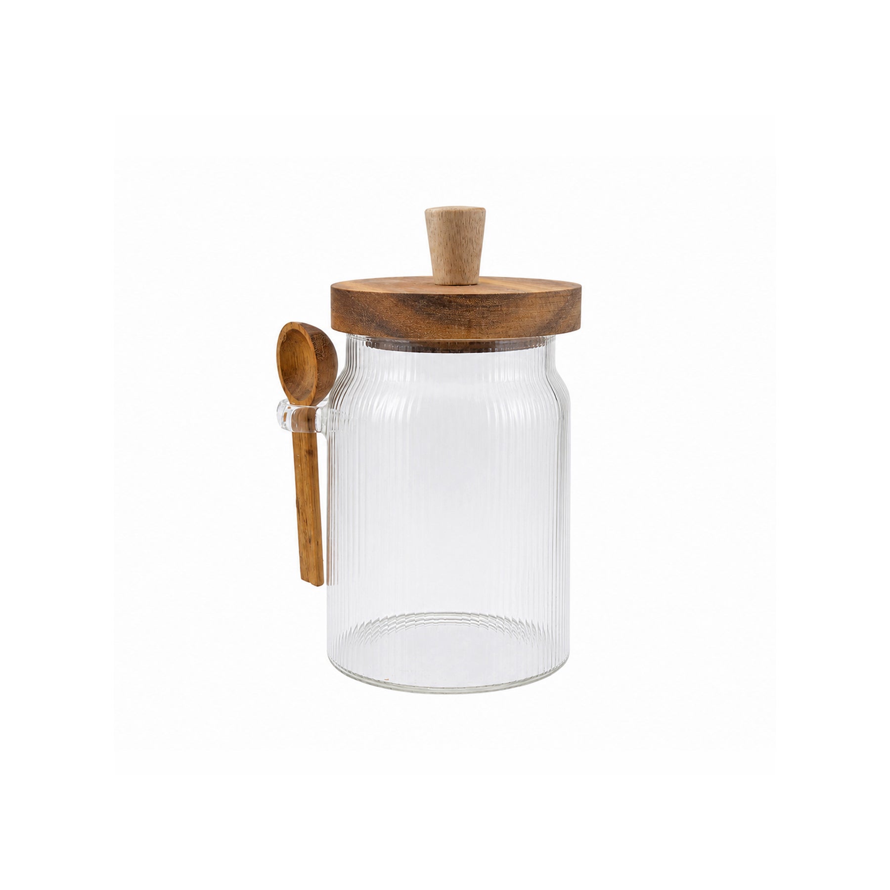 ACE Round Glass Jars With Wooden Spoon AND Lid