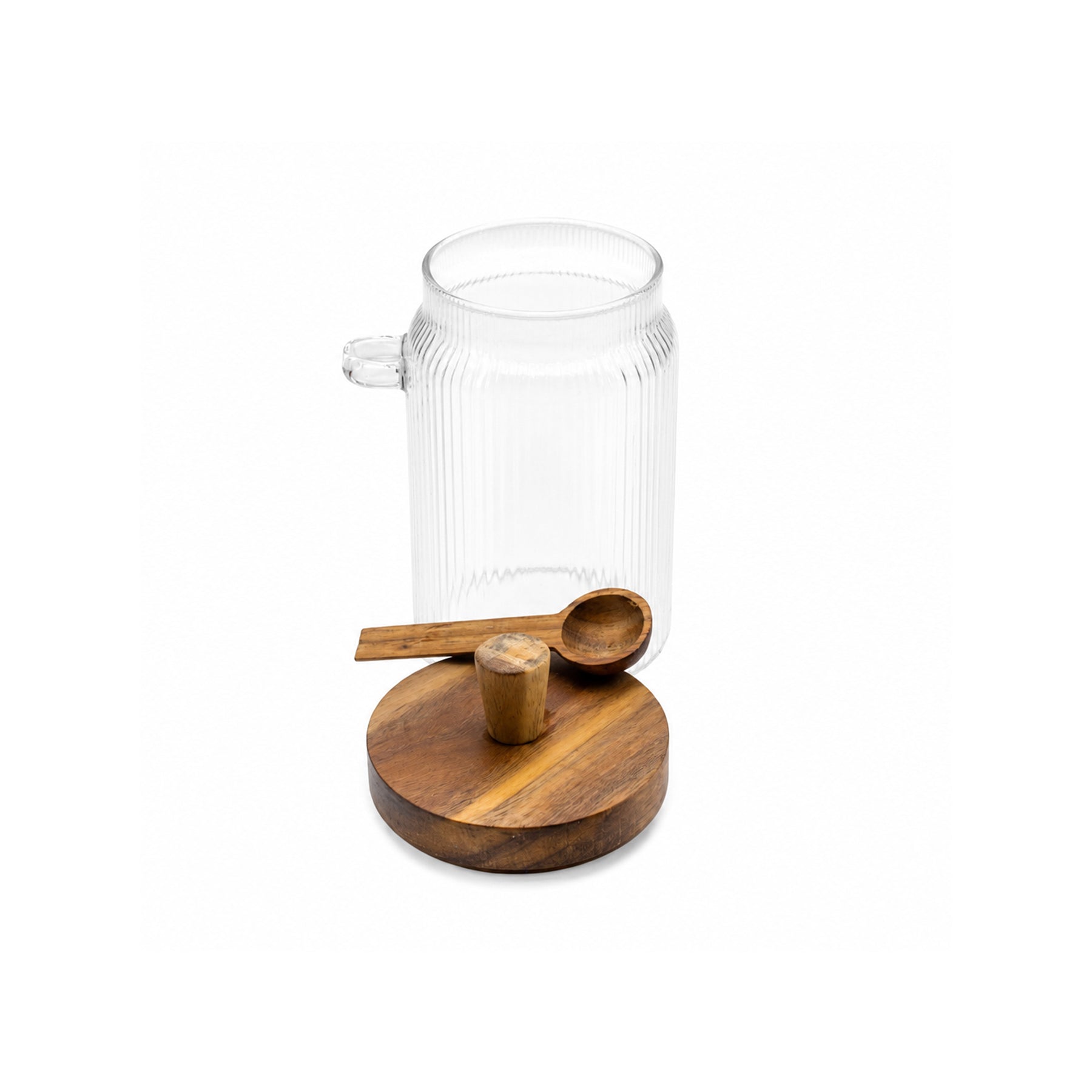 ACE Round Glass Jars With Wooden Spoon AND Lid