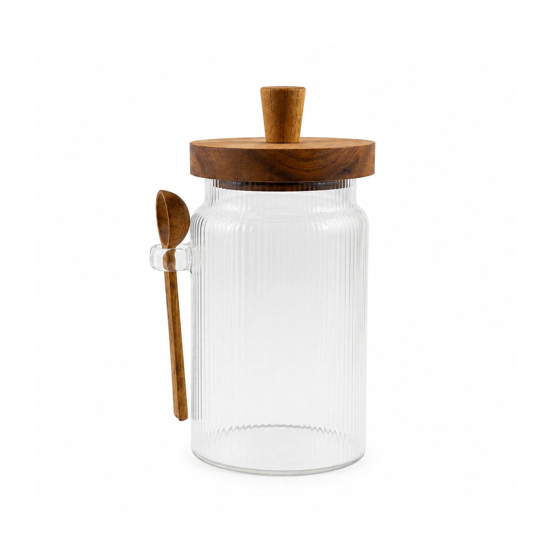 ACE Round Glass Jars With Wooden Spoon AND Lid