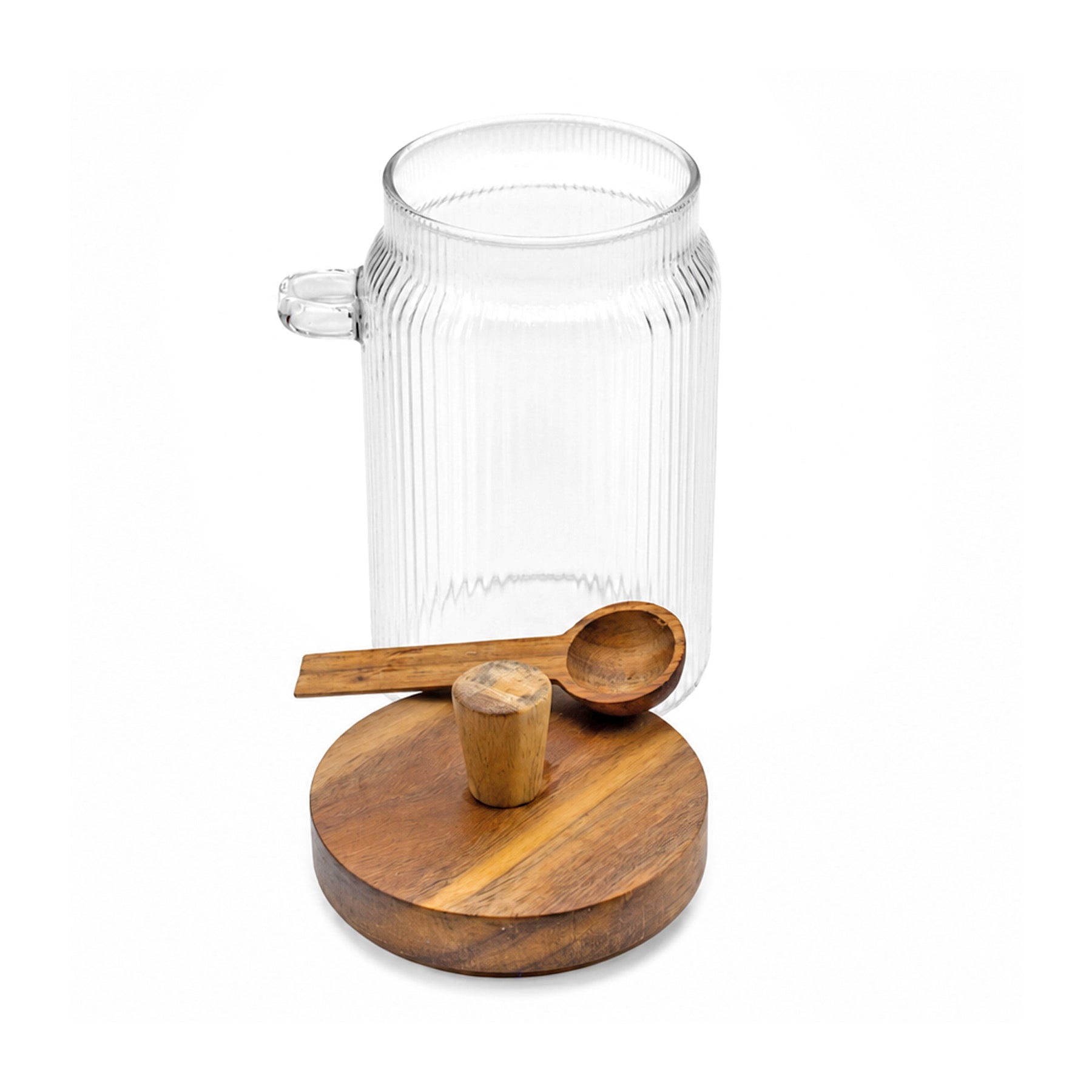 ACE Round Glass Jars With Wooden Spoon AND Lid