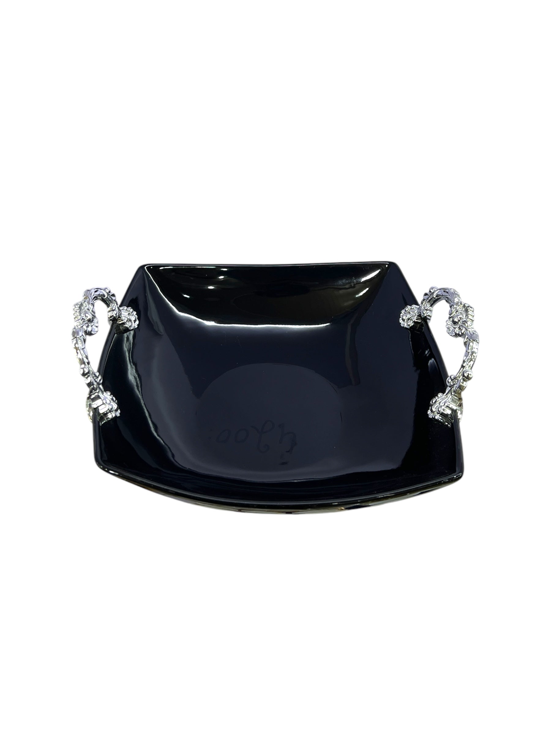 SERVING BOWL SILVER WITH BLACK