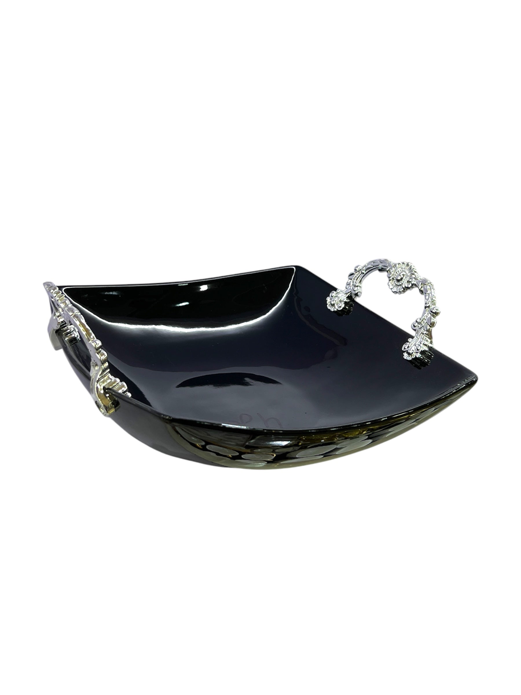 SERVING BOWL SILVER WITH BLACK