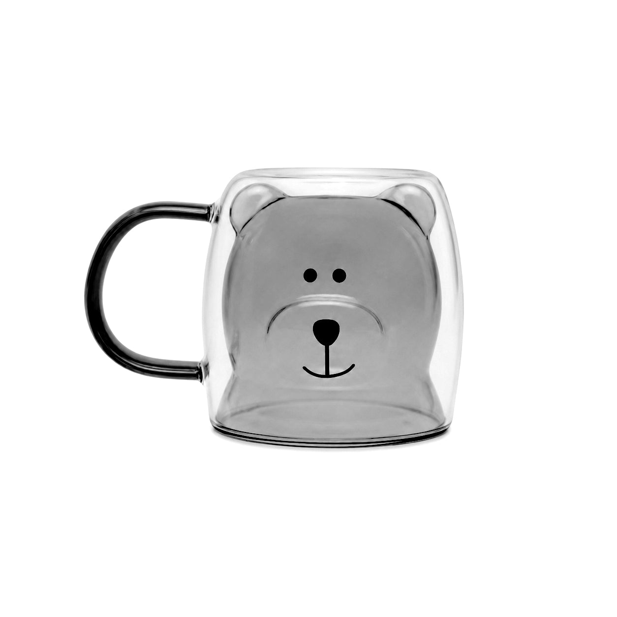 D.W.M 250 ML Double Wall Bear Style Glass Mugs