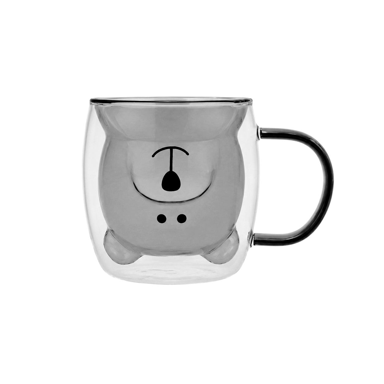 D.W.M 250 ML Double Wall Bear Style Glass Mugs