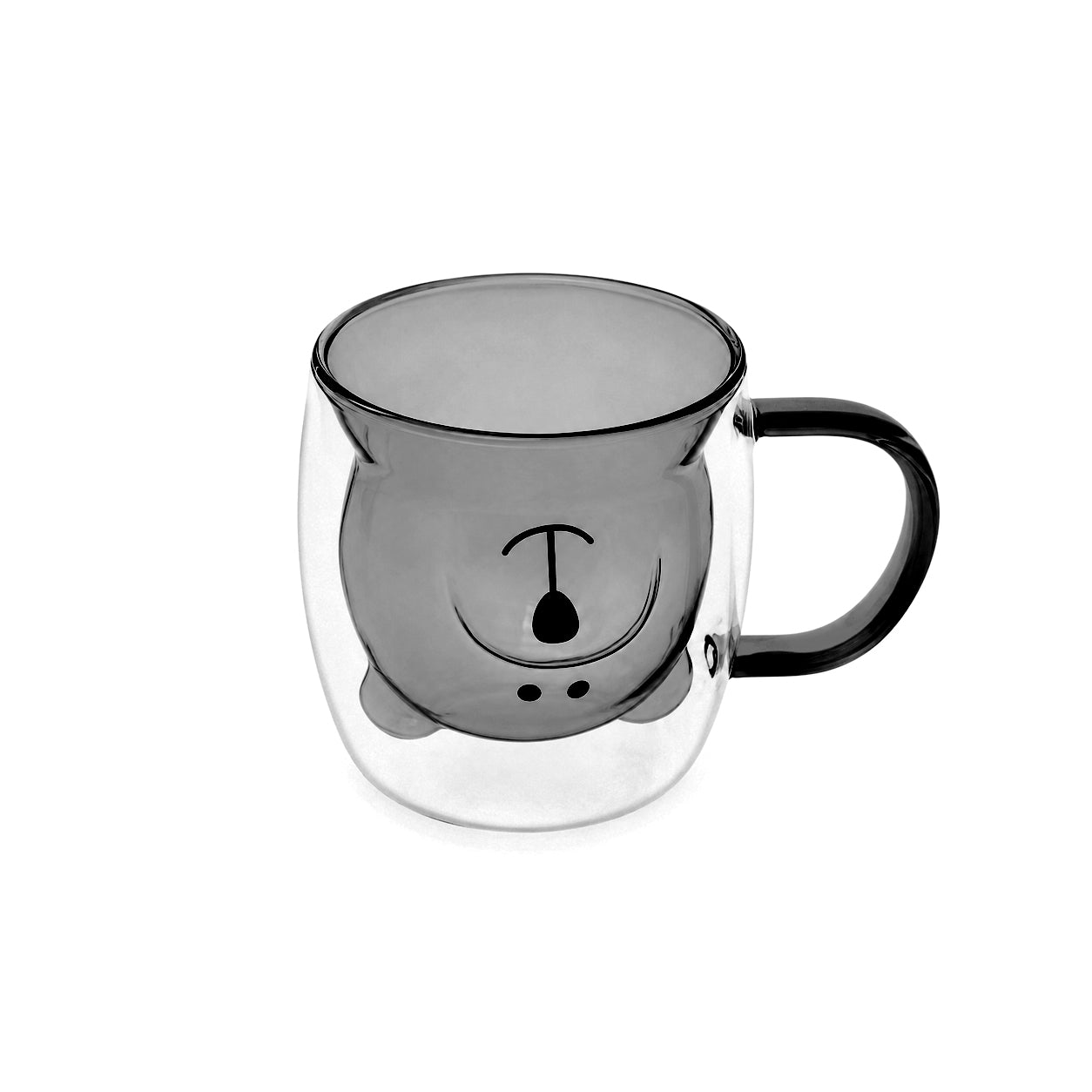 D.W.M 250 ML Double Wall Bear Style Glass Mugs