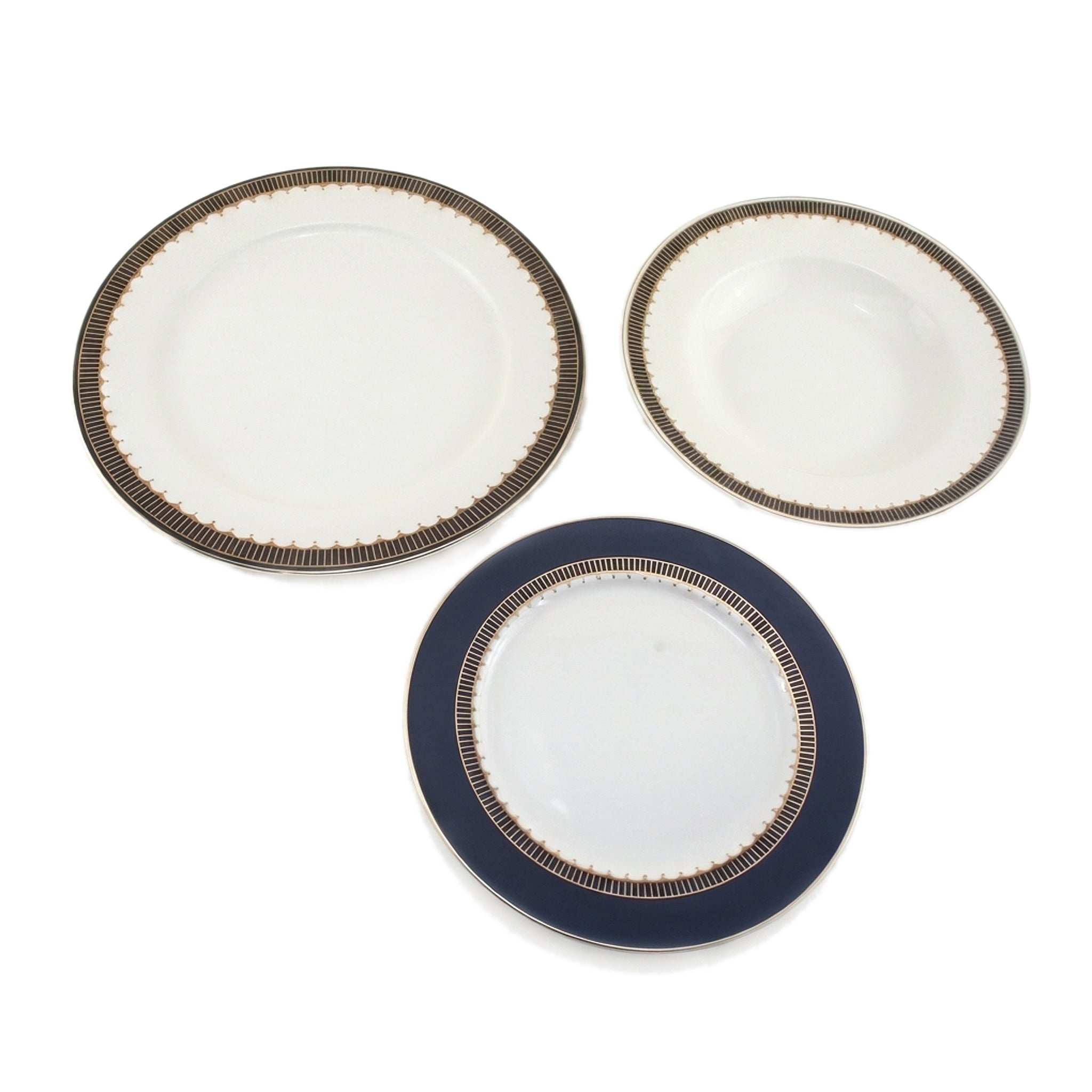 UK Parliament 18-Pieces Bone China Plate Sets With 6 different colors and designs