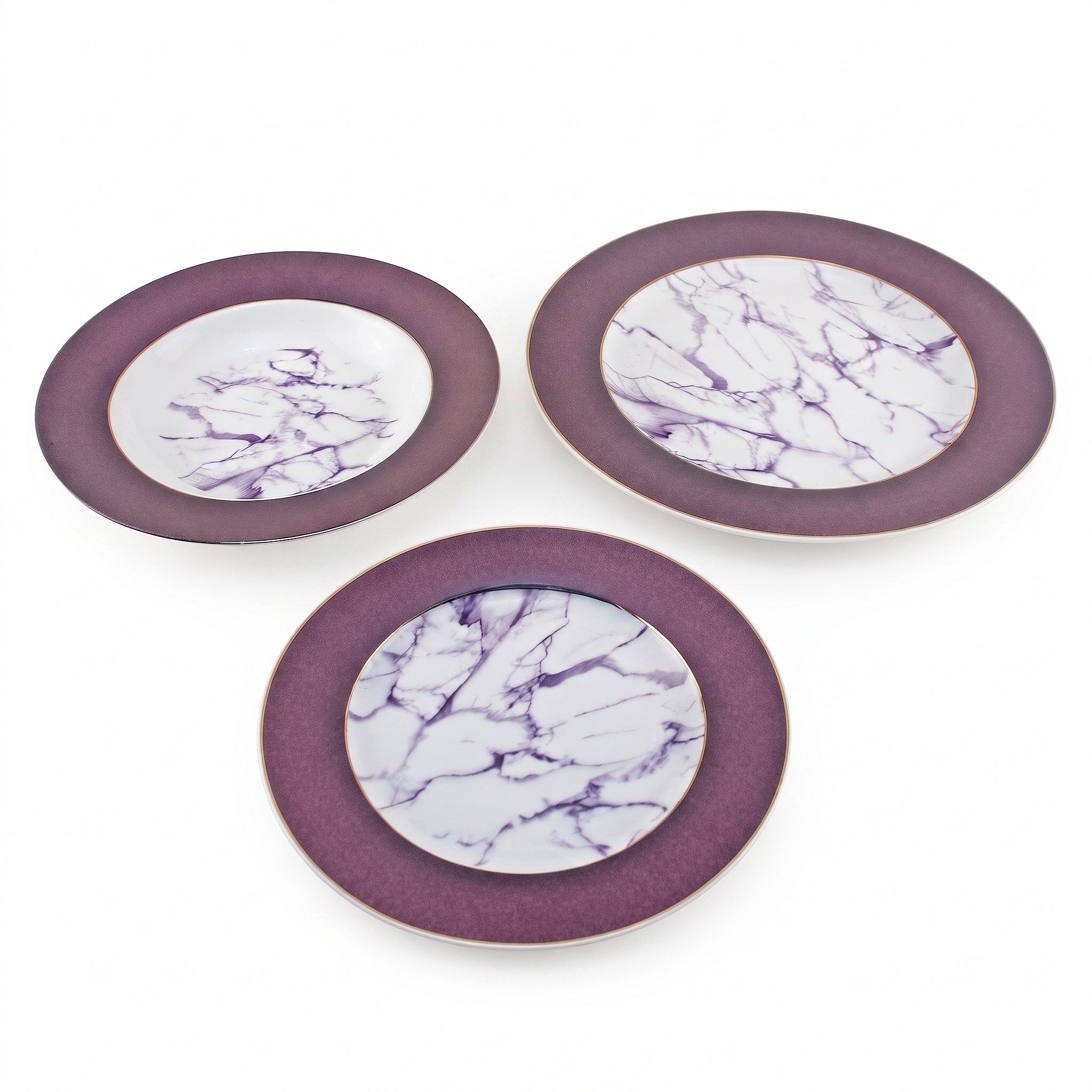 UK Parliament 18-Pieces Bone China Plate Sets With 6 different colors and designs