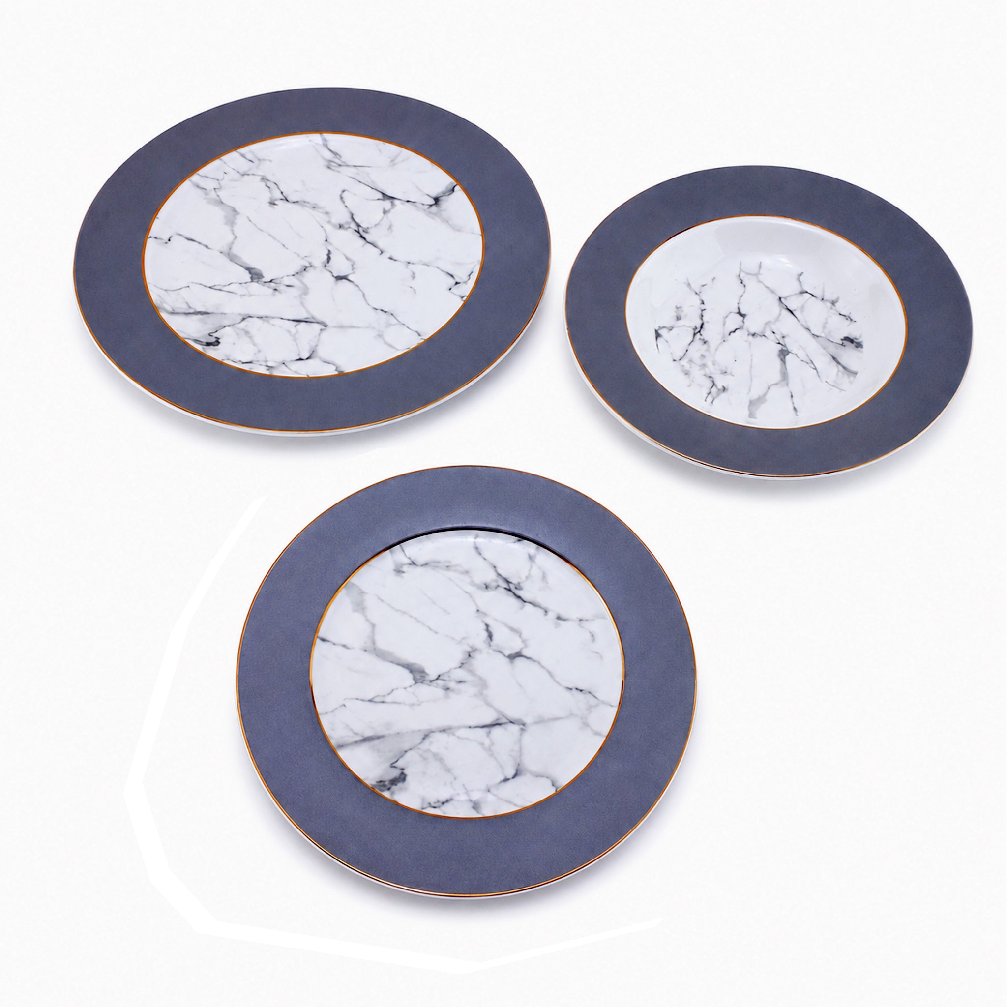 UK Parliament 18-Pieces Bone China Plate Sets With 6 different colors and designs