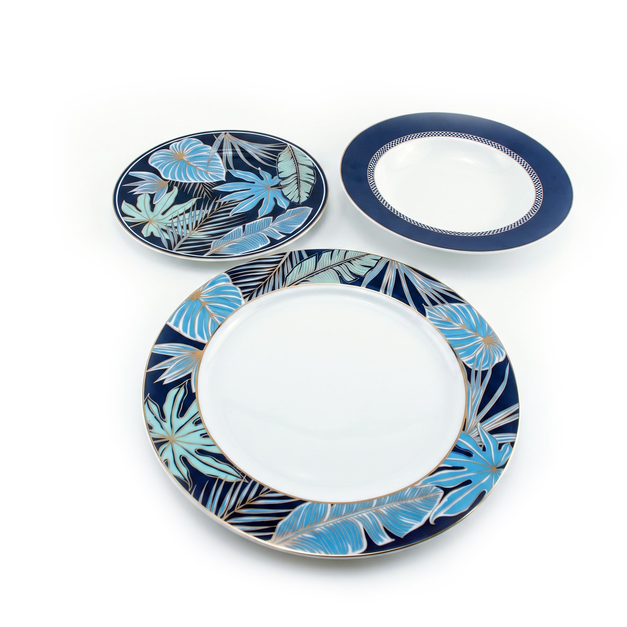 UK Parliament 18-Pieces Bone China Plate Sets With 6 different colors and designs