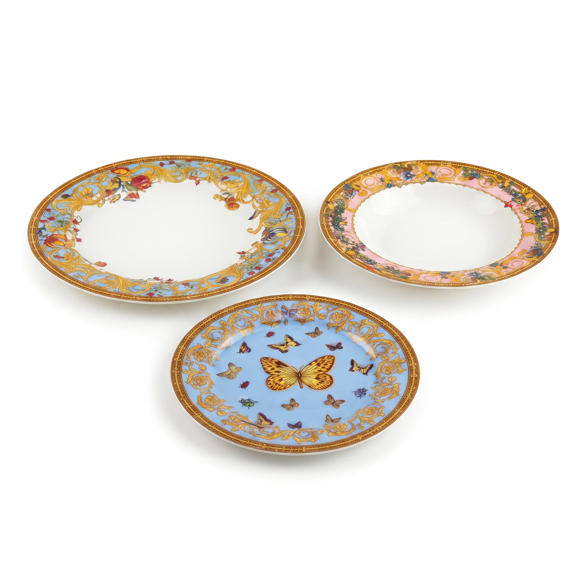 B/C 18-Pieces Bone China Plate Sets