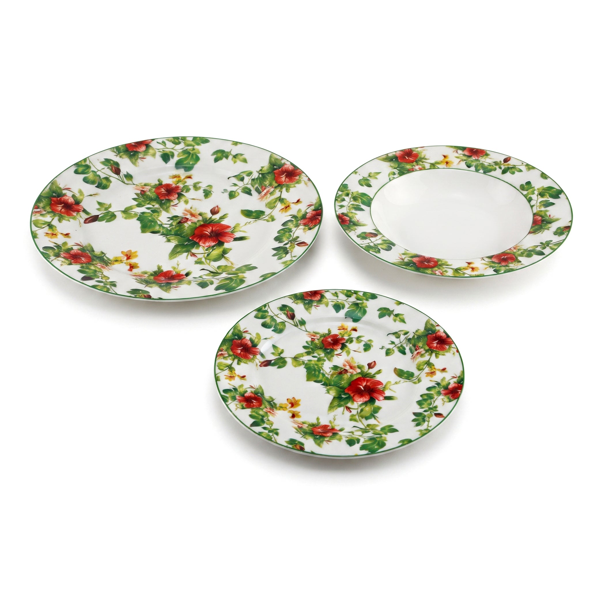 B/C 18-Pieces Bone China Plate Sets
