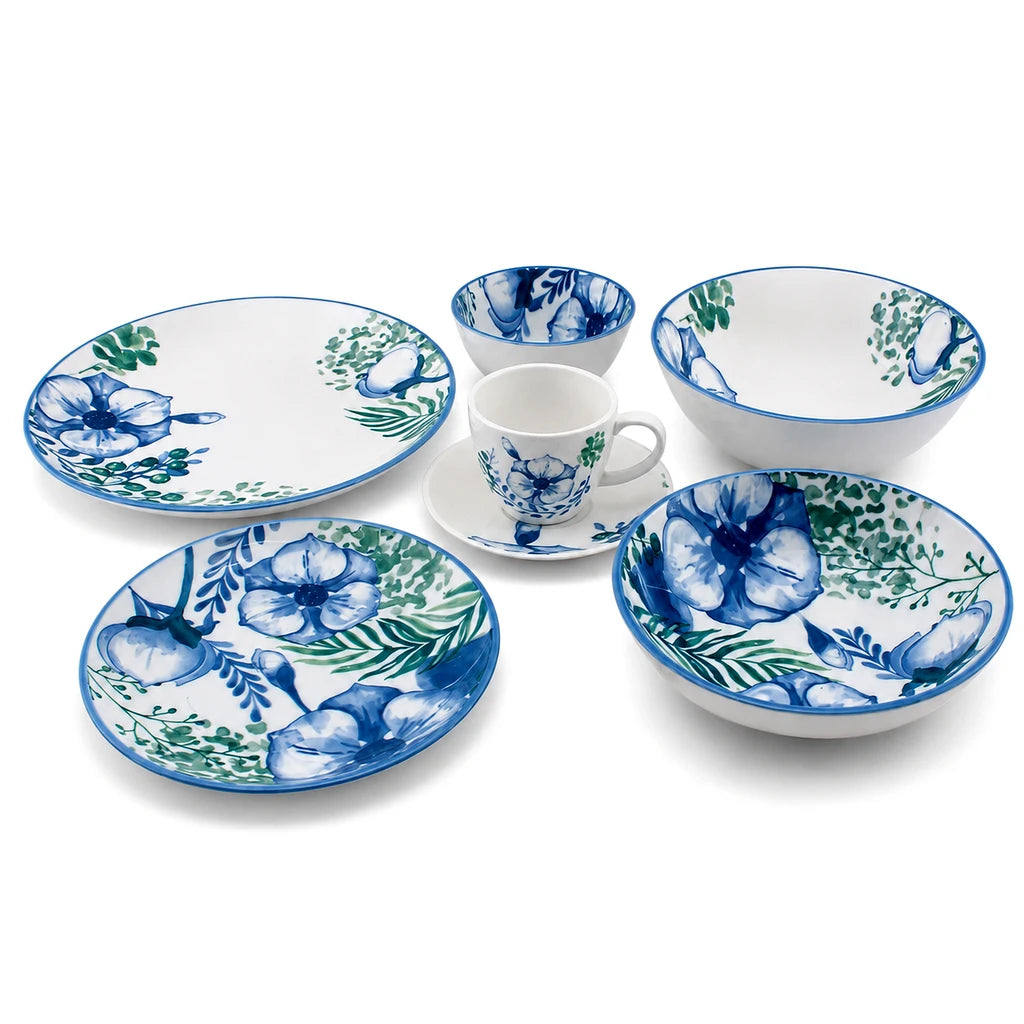 Danny Home 38-Piece Ceramic Dinner Set – Sapphire Bloom