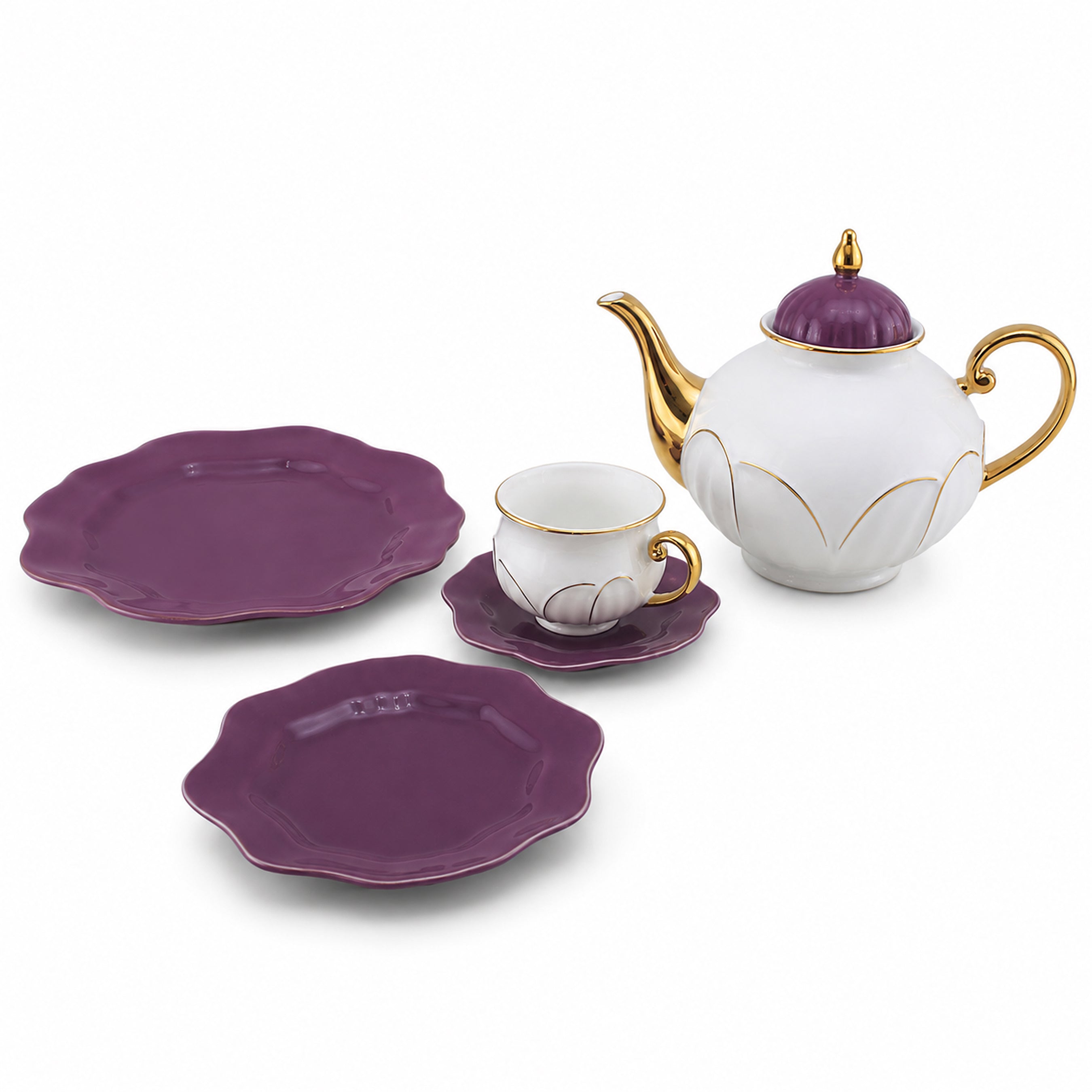 Royal 24-Piece, 6-Serving Fine Porcelain Tea Sets