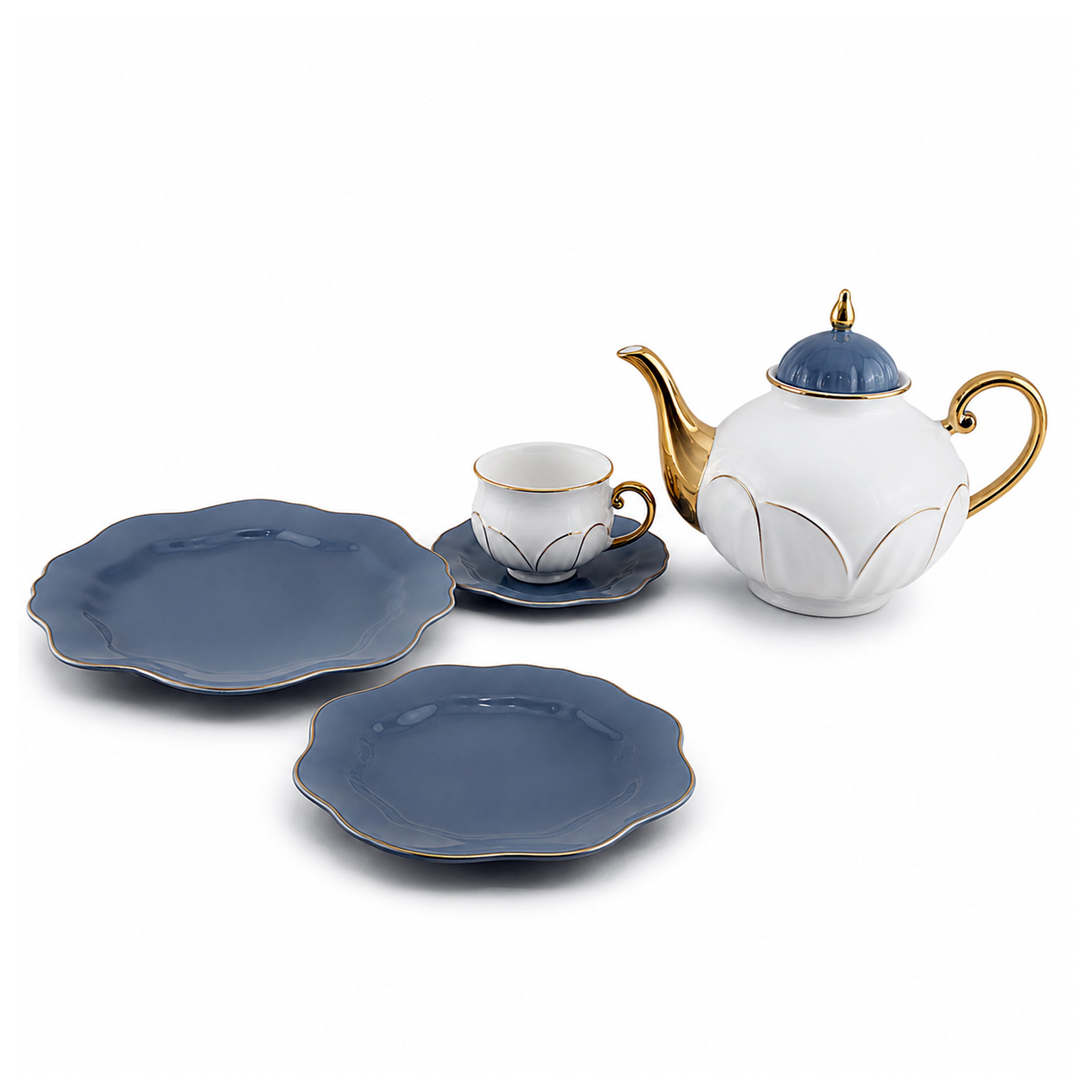 Royal 24-Piece, 6-Serving Fine Porcelain Tea Sets