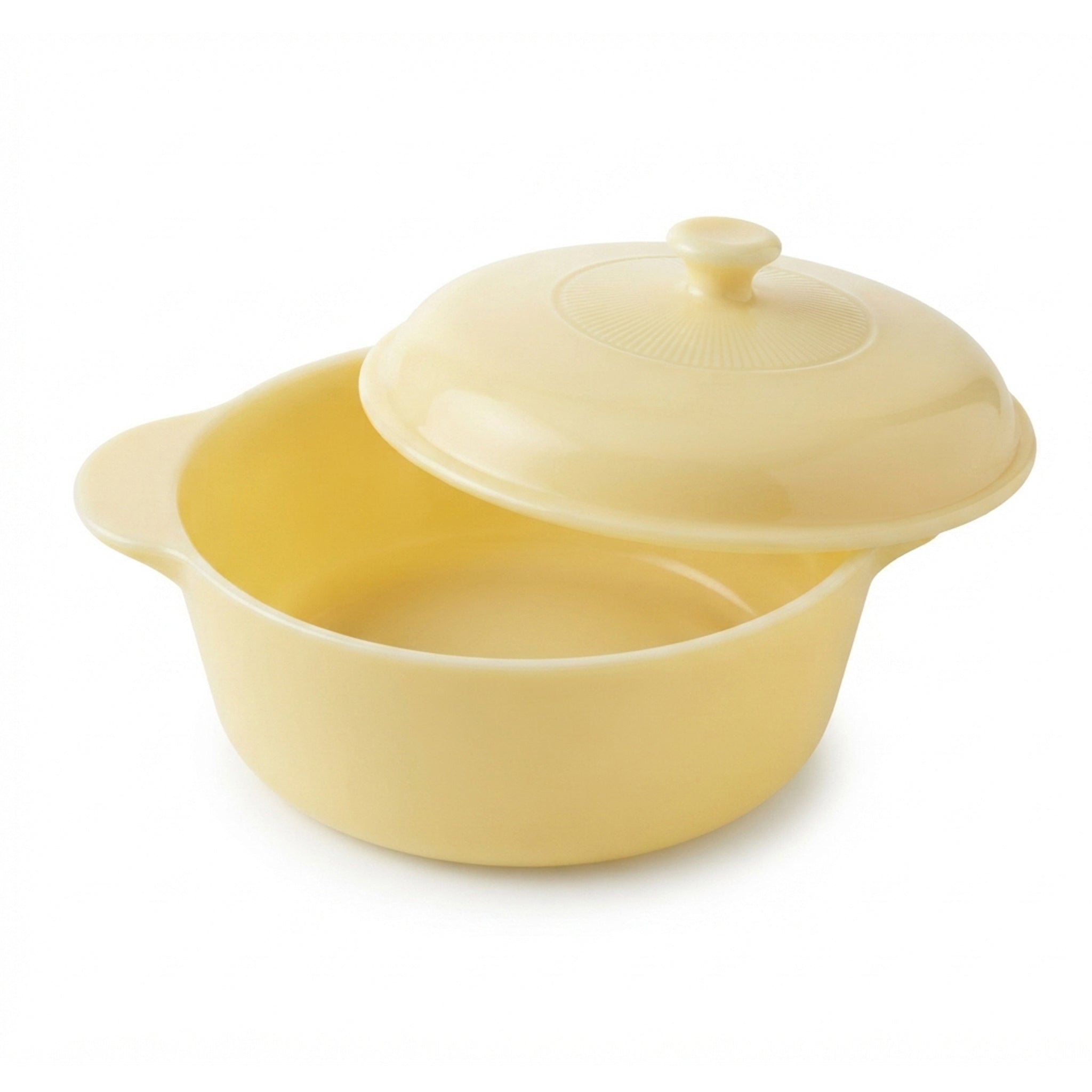 Jade 7.5 Inch Diameter Yellow Marble Casserole With Lid