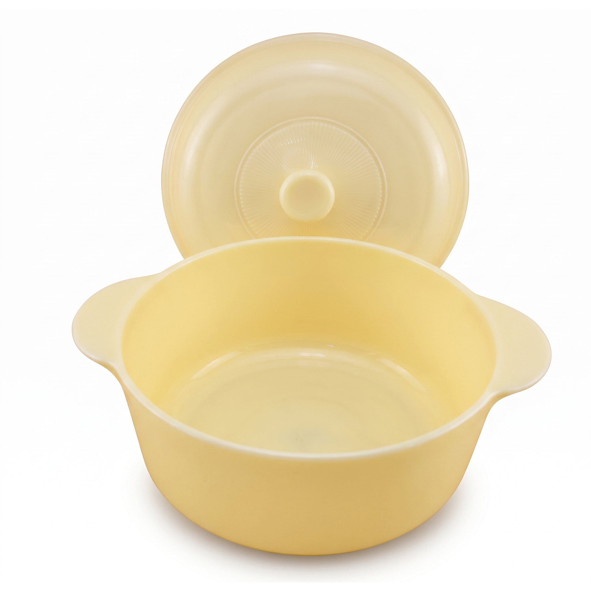 Jade 7.5 Inch Diameter Yellow Marble Casserole With Lid