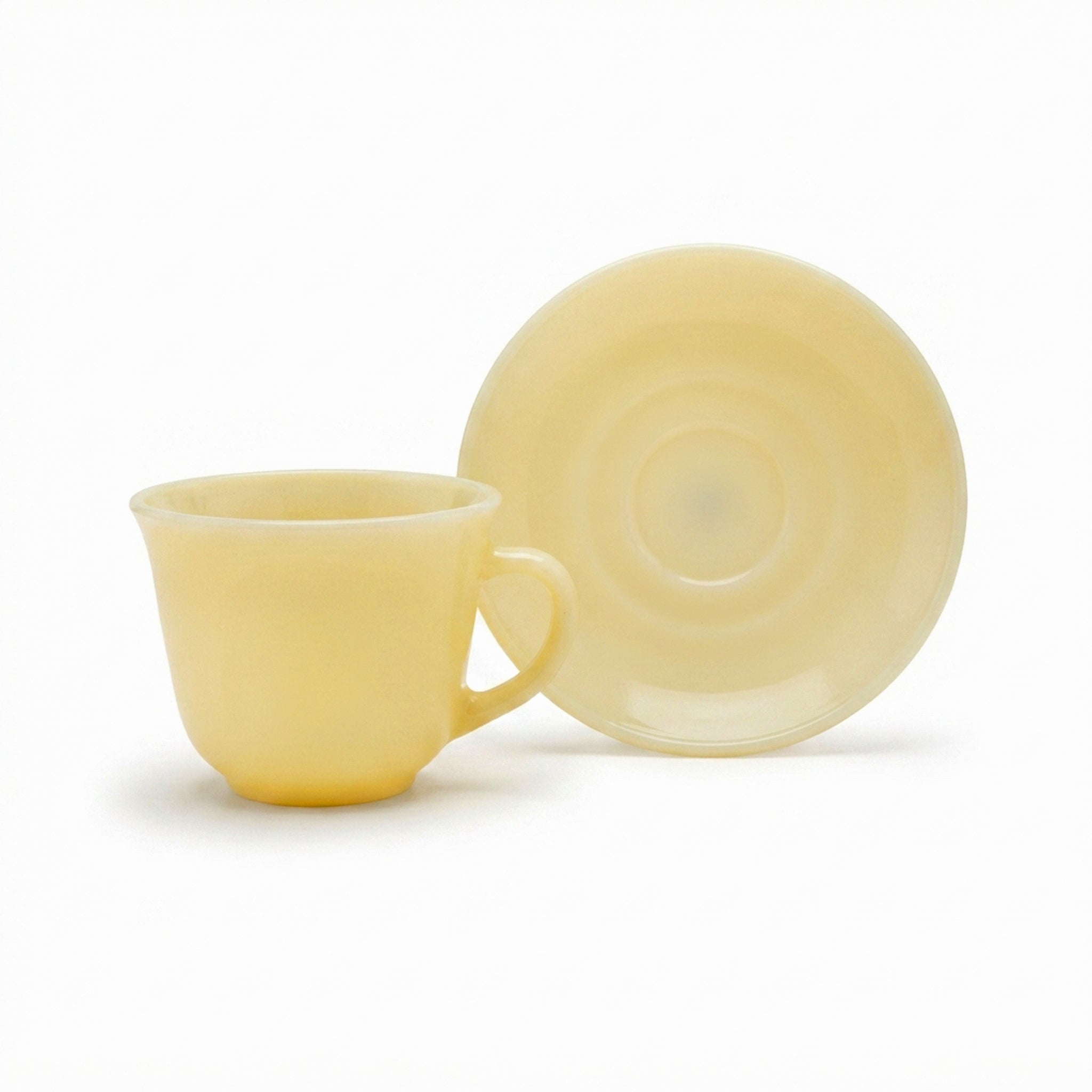Jade 6-Pieces Yellow Marble 5.5 Inch Saucer and 180 ML Cup Set