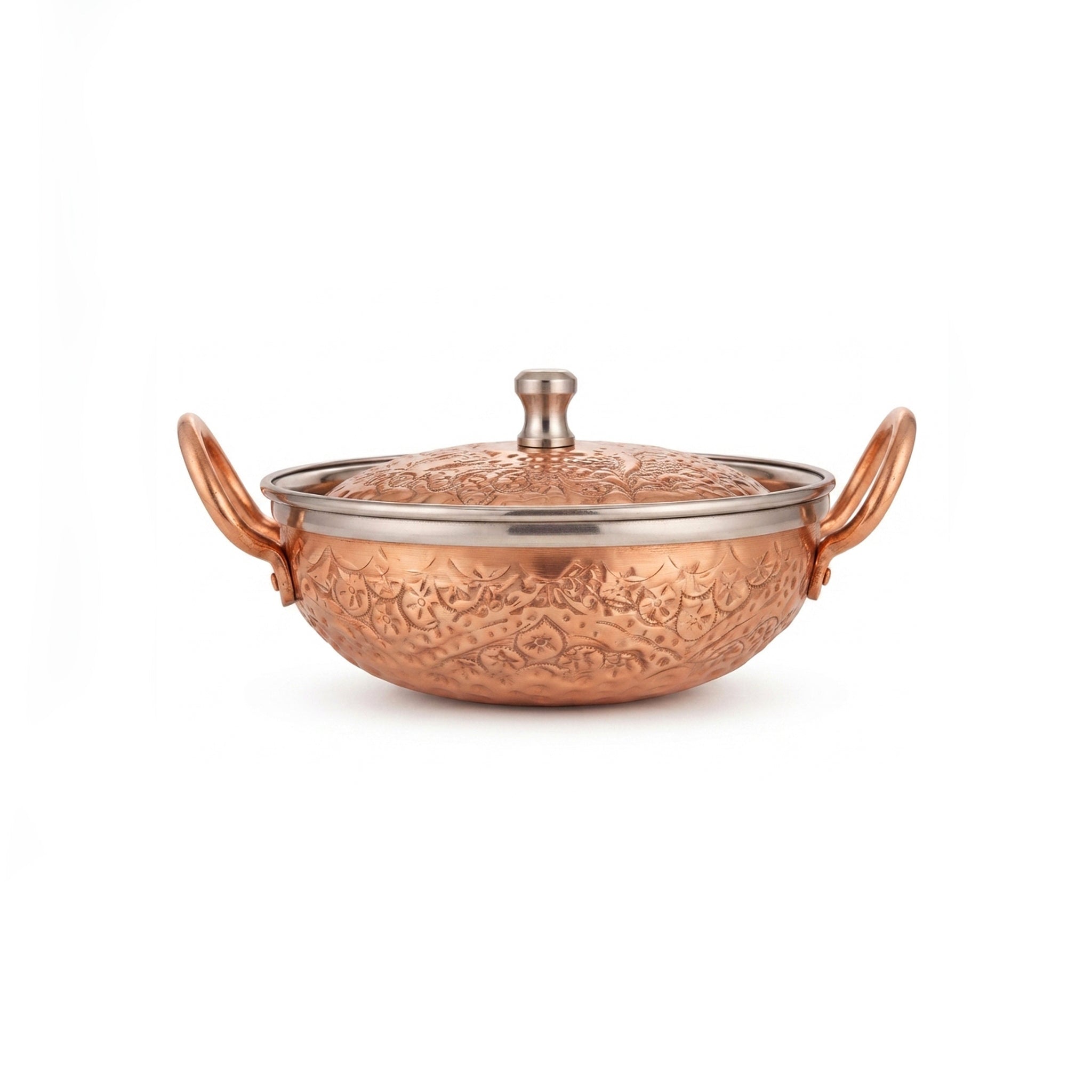 R.S Brass Copper Coating Hammered Serving Naqshi Karie