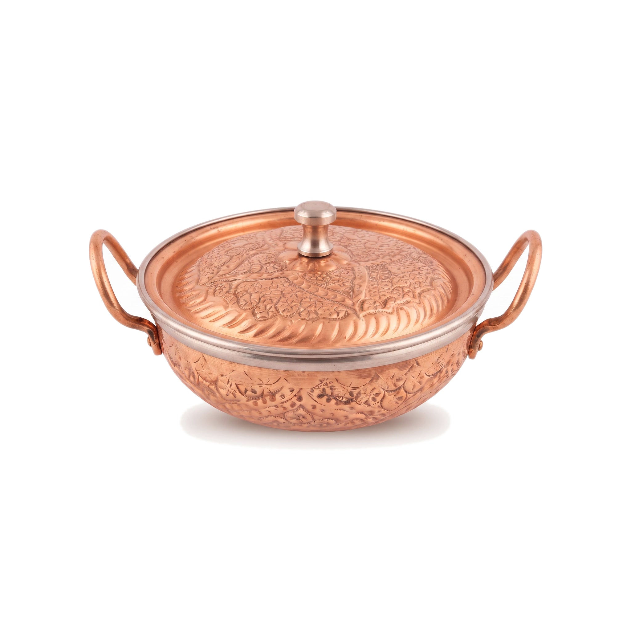 R.S Brass Copper Coating Hammered Serving Naqshi Karie
