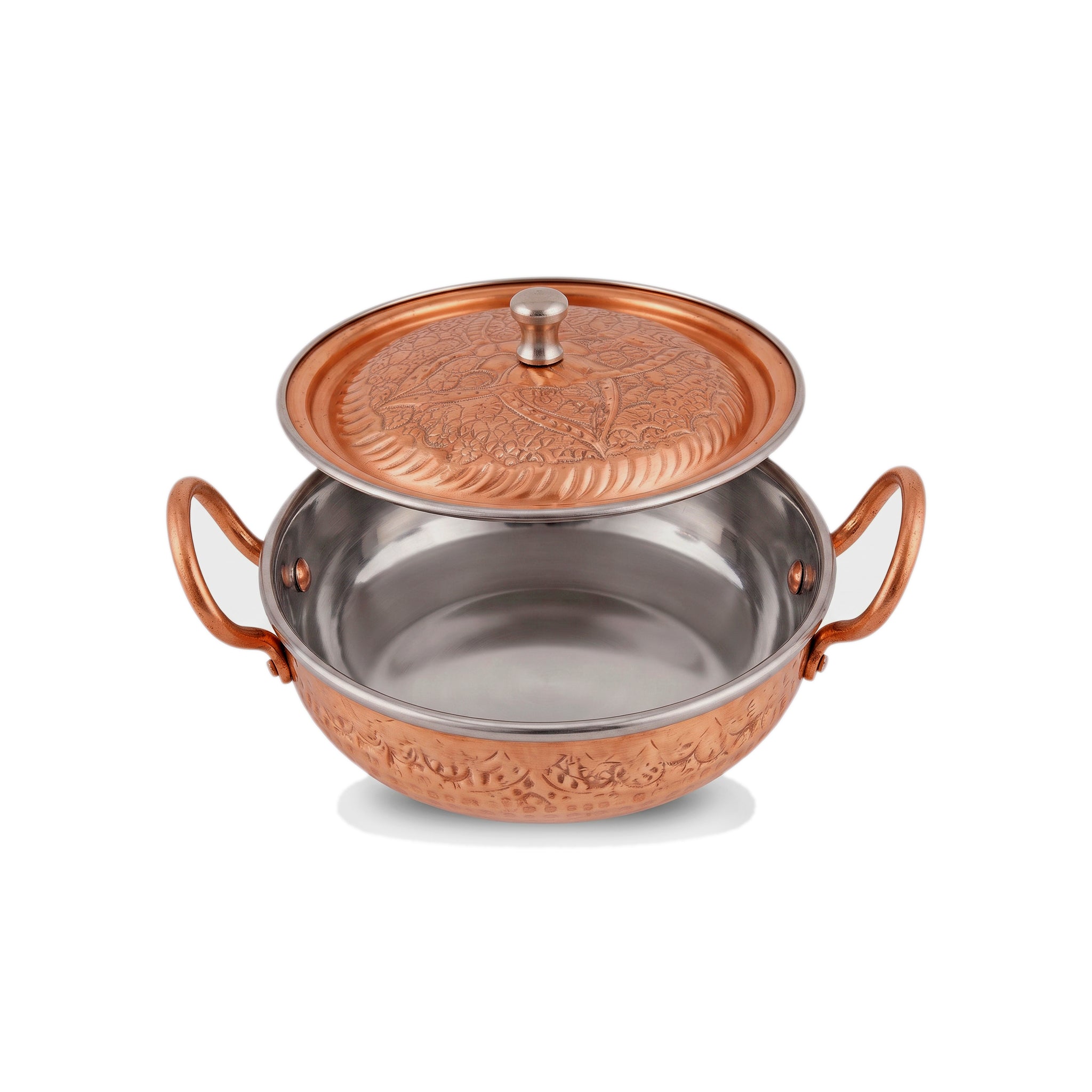 R.S Brass Copper Coating Hammered Serving Naqshi Karie