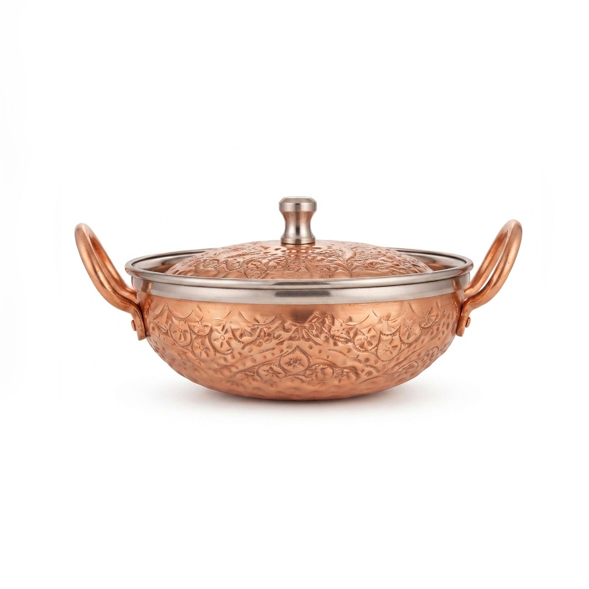 R.S Brass Copper Coating Hammered Serving Naqshi Karie