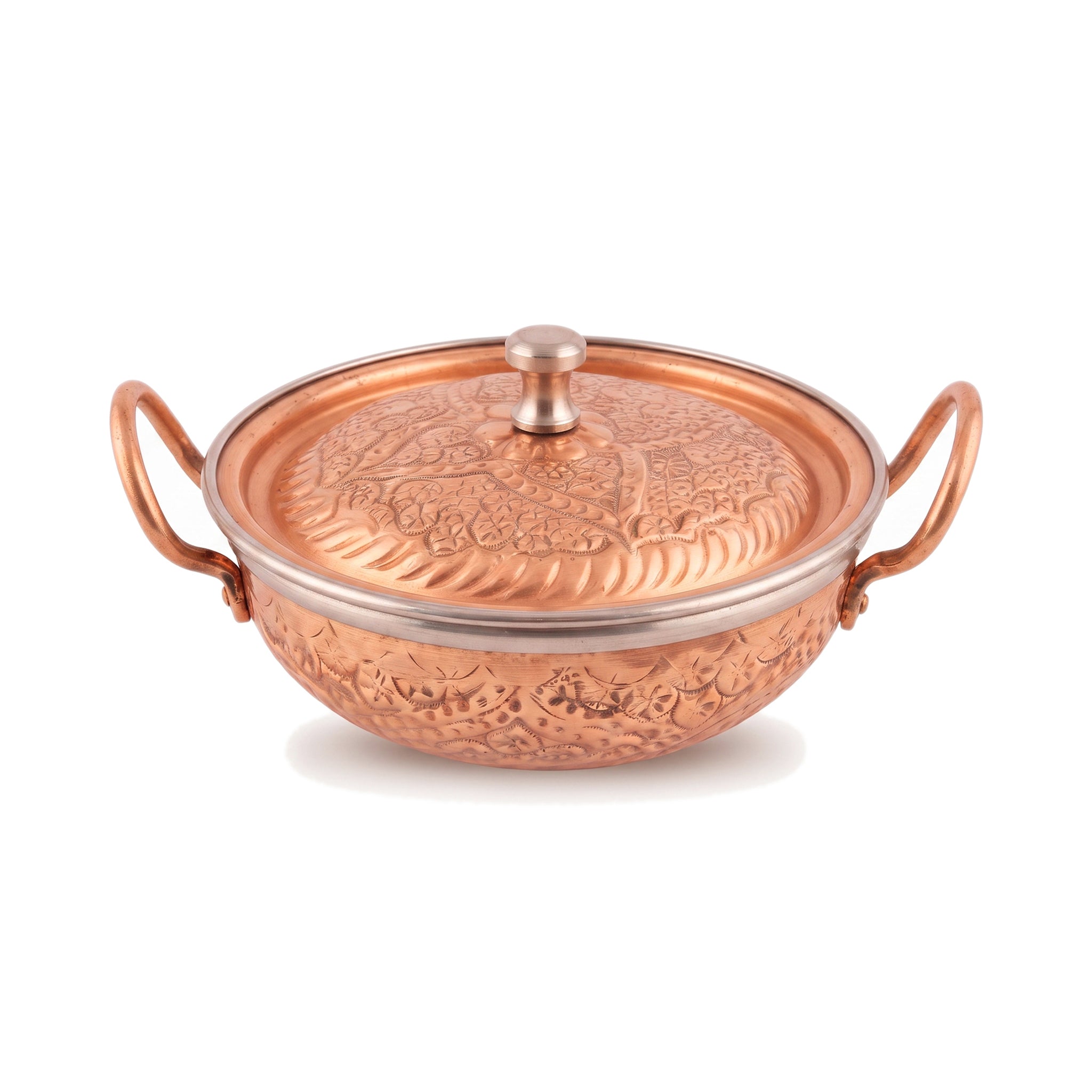 R.S Brass Copper Coating Hammered Serving Naqshi Karie